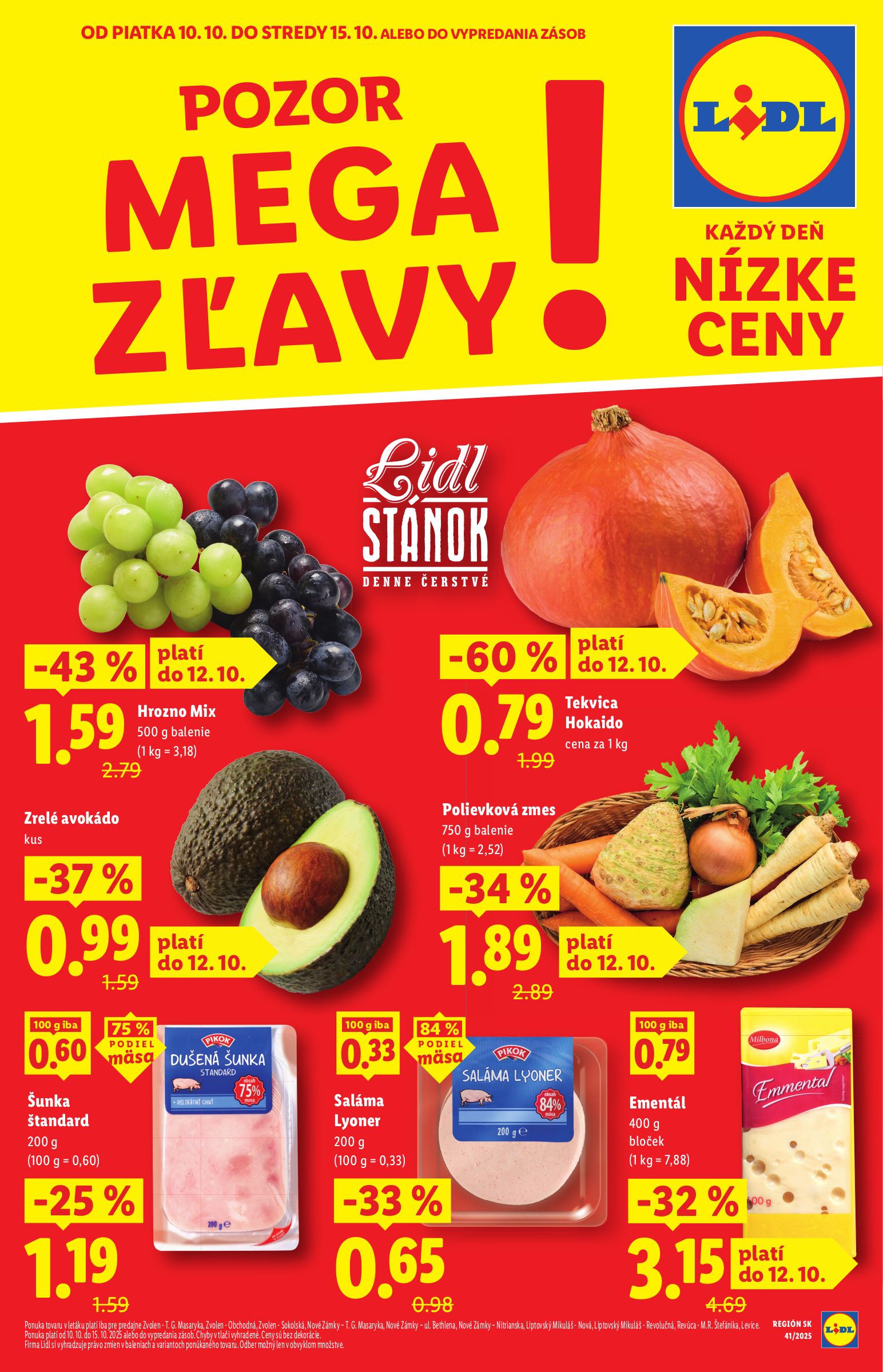 lidl - Leták Lidl - Mega zľavy pre vybrané predajne platný od 10.10. do 15.10.