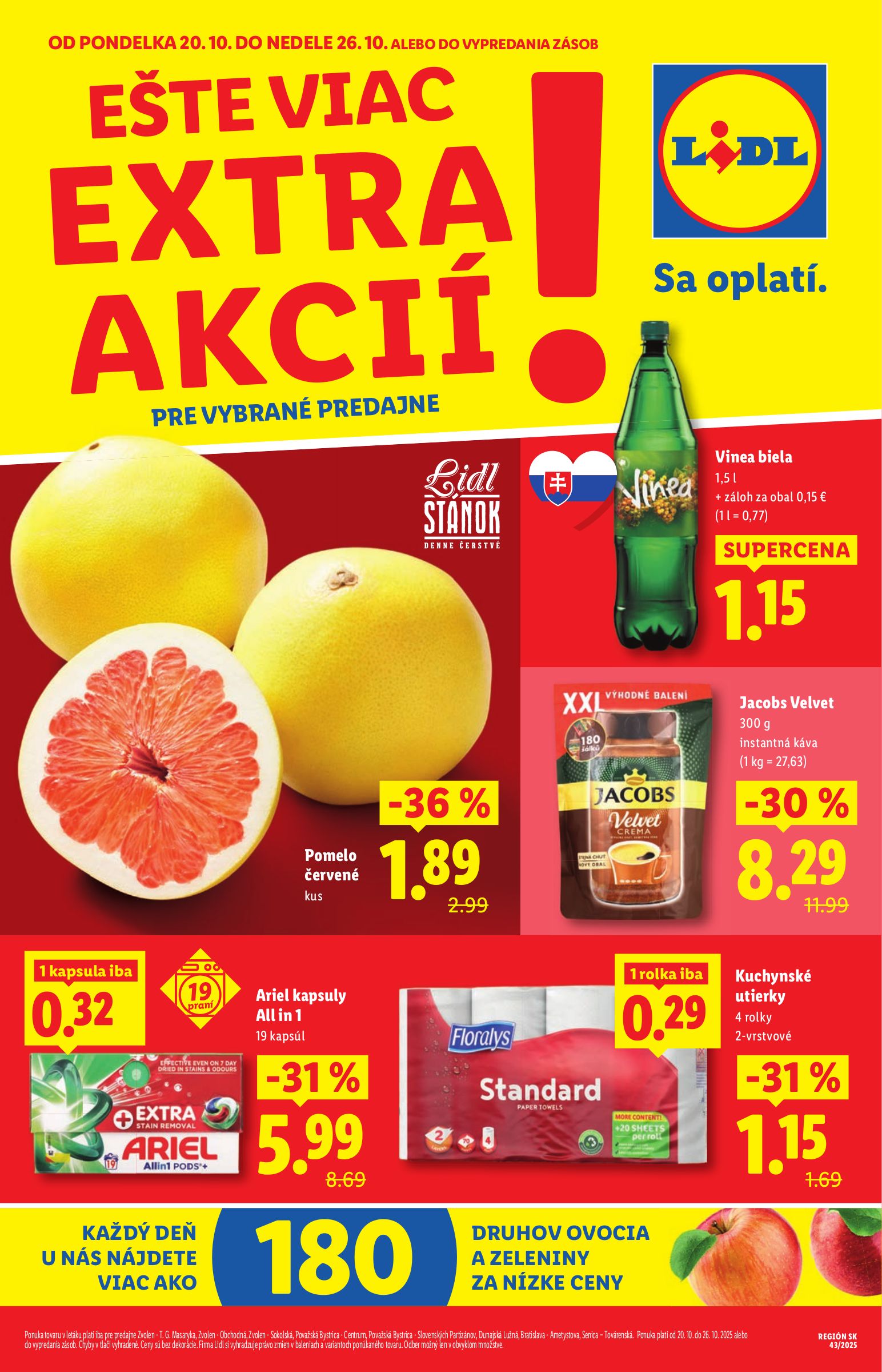 lidl - Leták Lidl - Špeciálne akcie - vybrané predajne platný od 20.10. do 26.10.