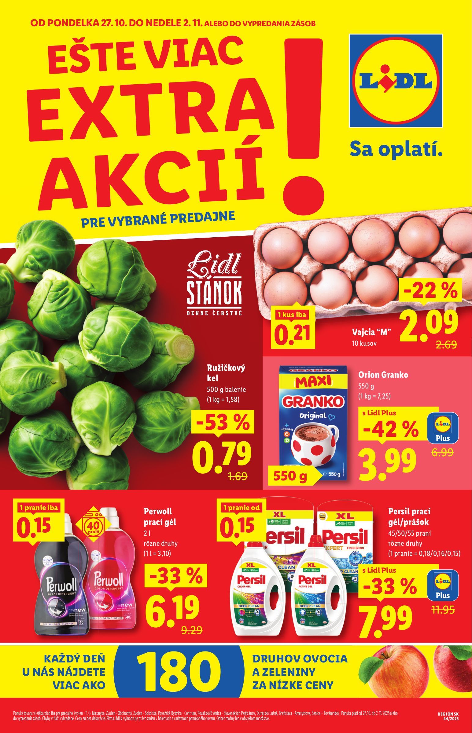 lidl - Leták Lidl - Špeciálne akcie - vybrané predajne platný od 27.10. do 02.11.