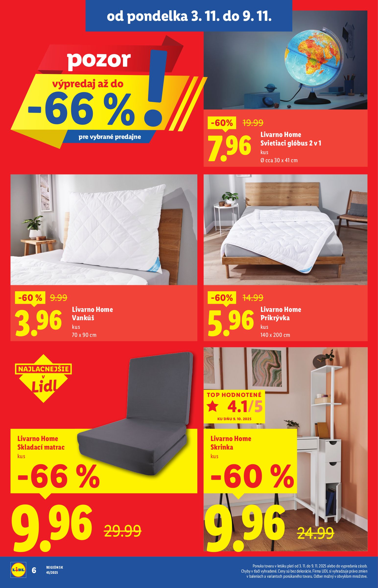 lidl - Leták Lidl - Špeciálne akcie - vybrané predajne platný od 03.11. do 09.11. - page: 6