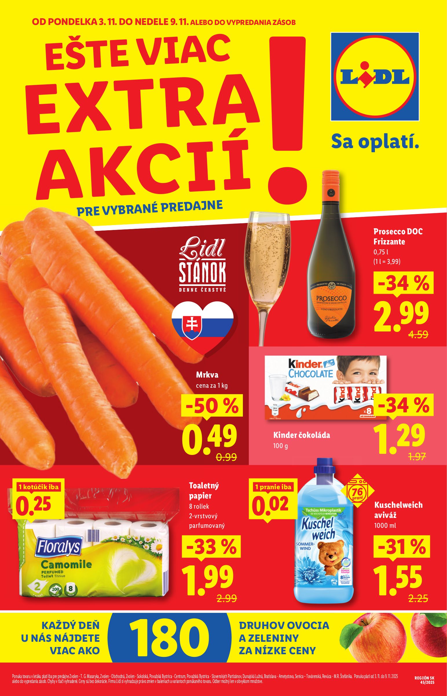 lidl - Leták Lidl - Špeciálne akcie - vybrané predajne platný od 03.11. do 09.11.
