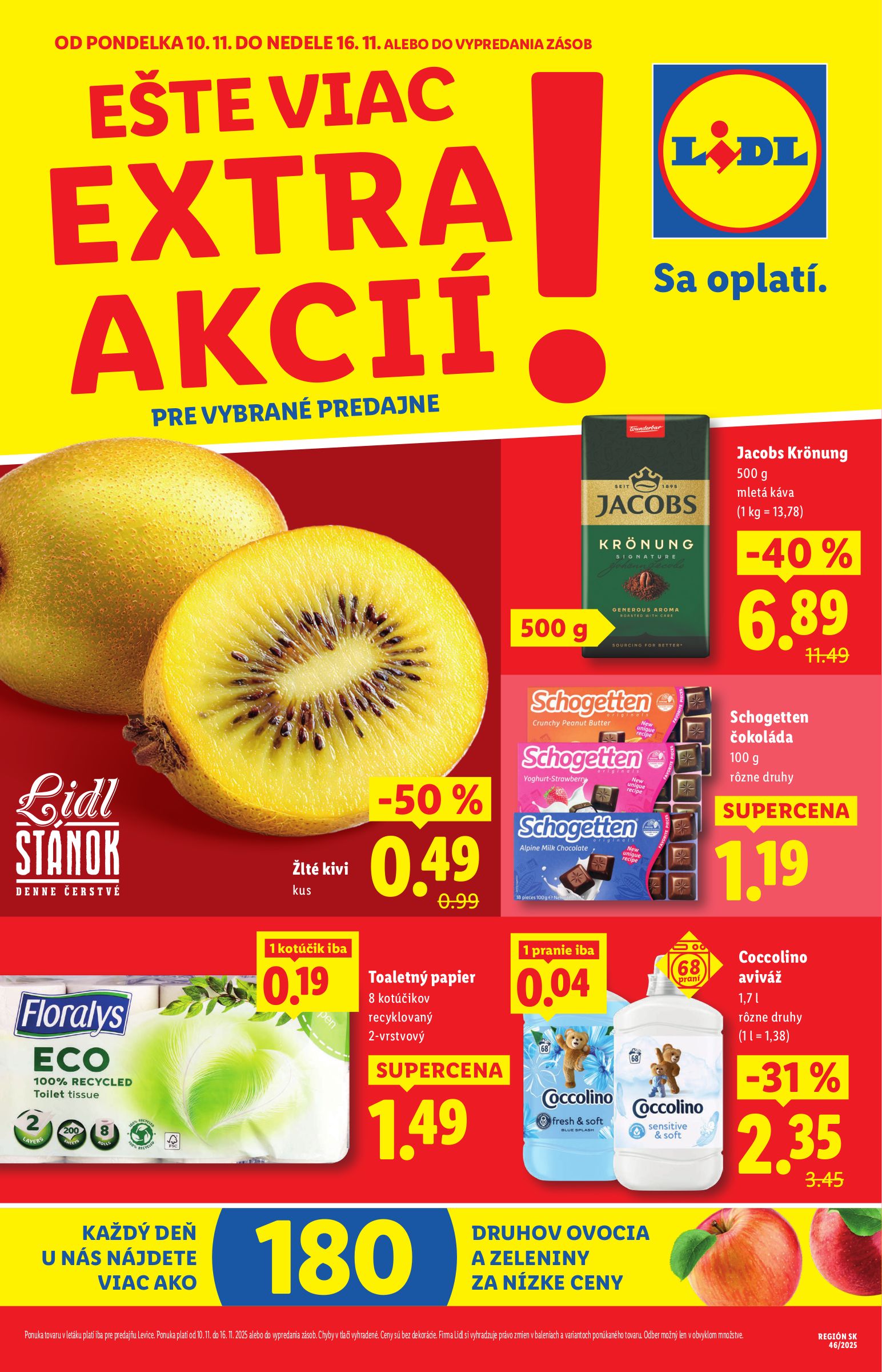 lidl - Leták Lidl - Extra akcie pre vybrané predajne platný od 10.11. do 16.11.