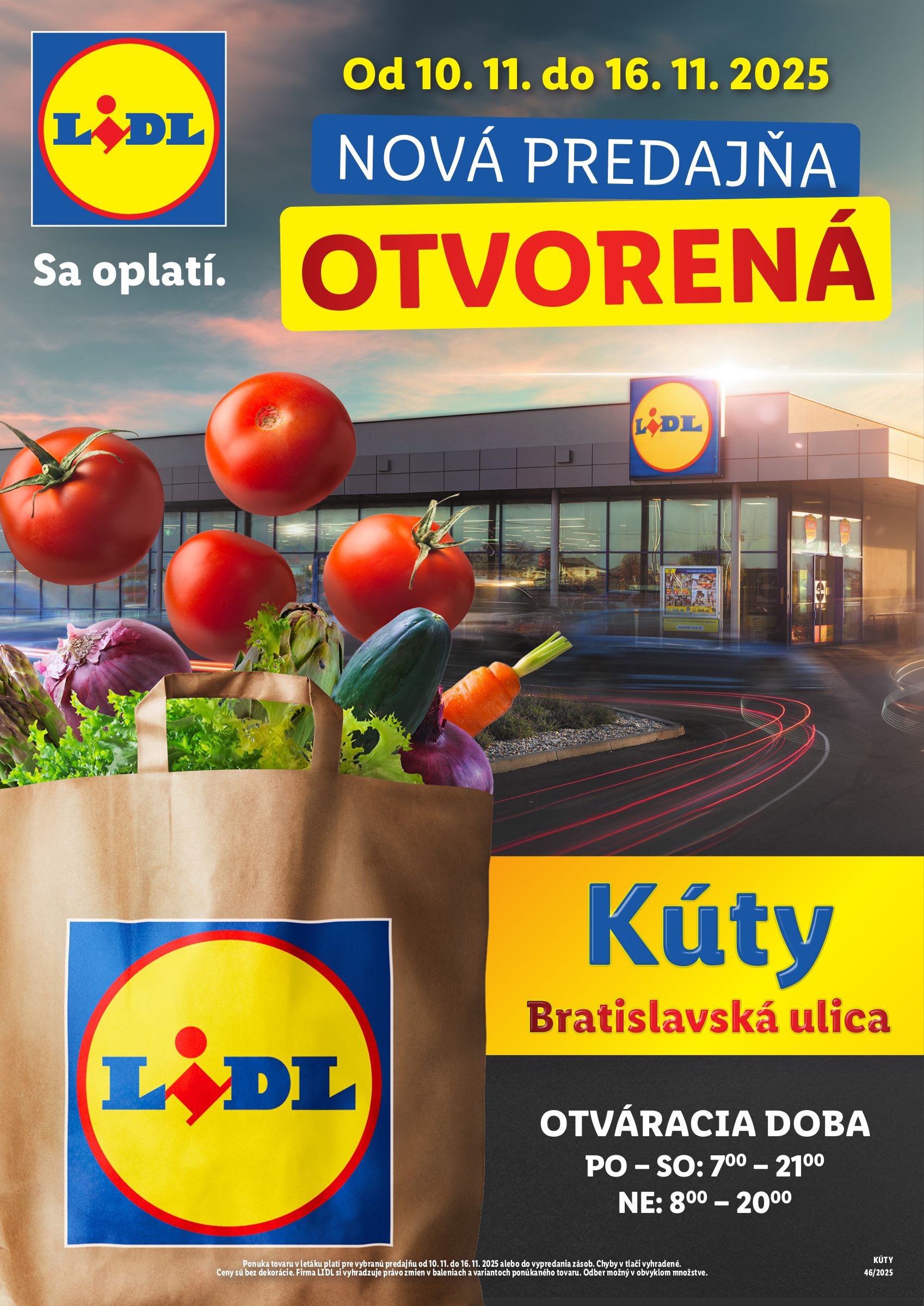 lidl - Leták Lidl - Nová predajňa v Kútoch platný od 10.11. do 16.11.