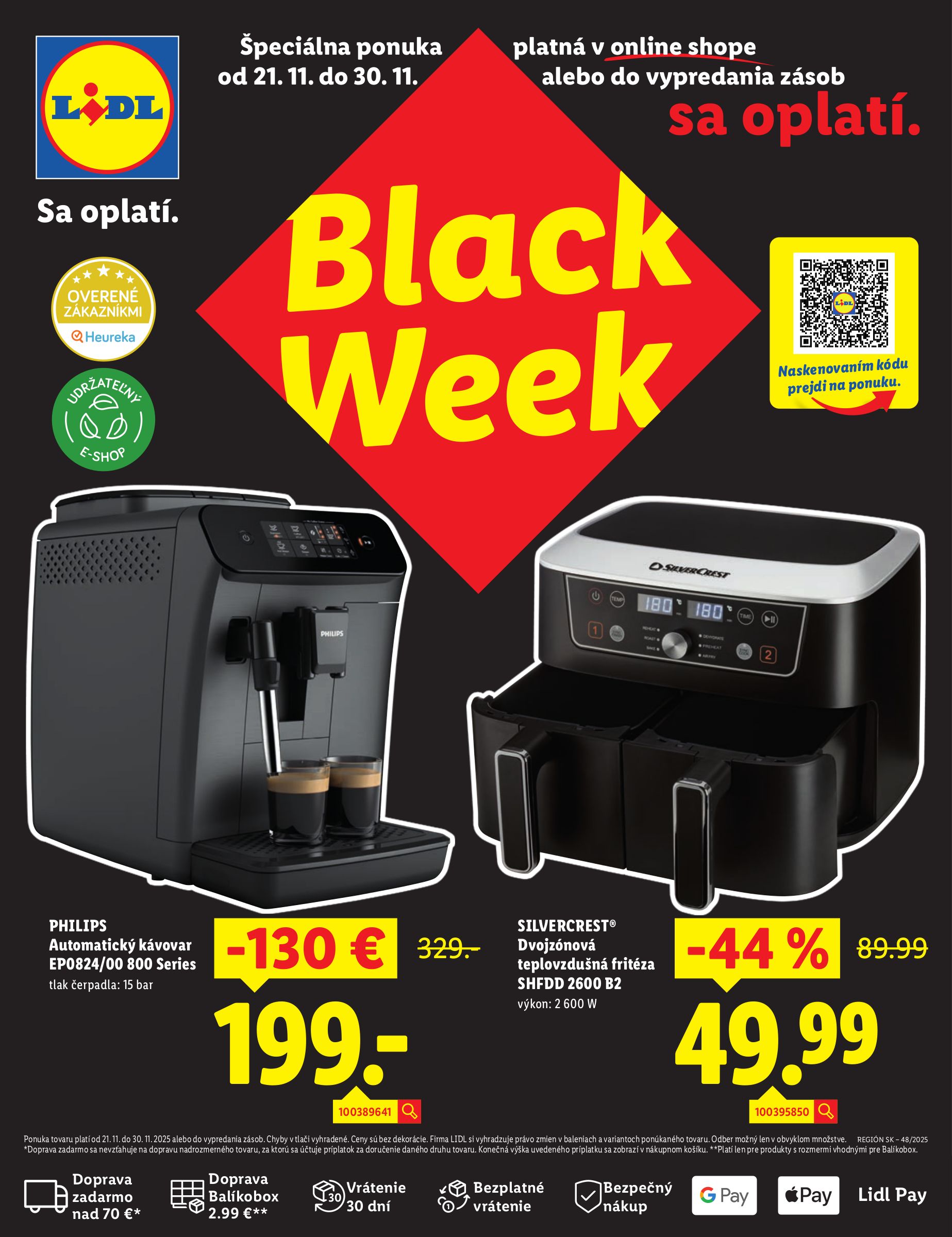 lidl - Leták Lidl - Black Week platný od 21.11. do 30.11.