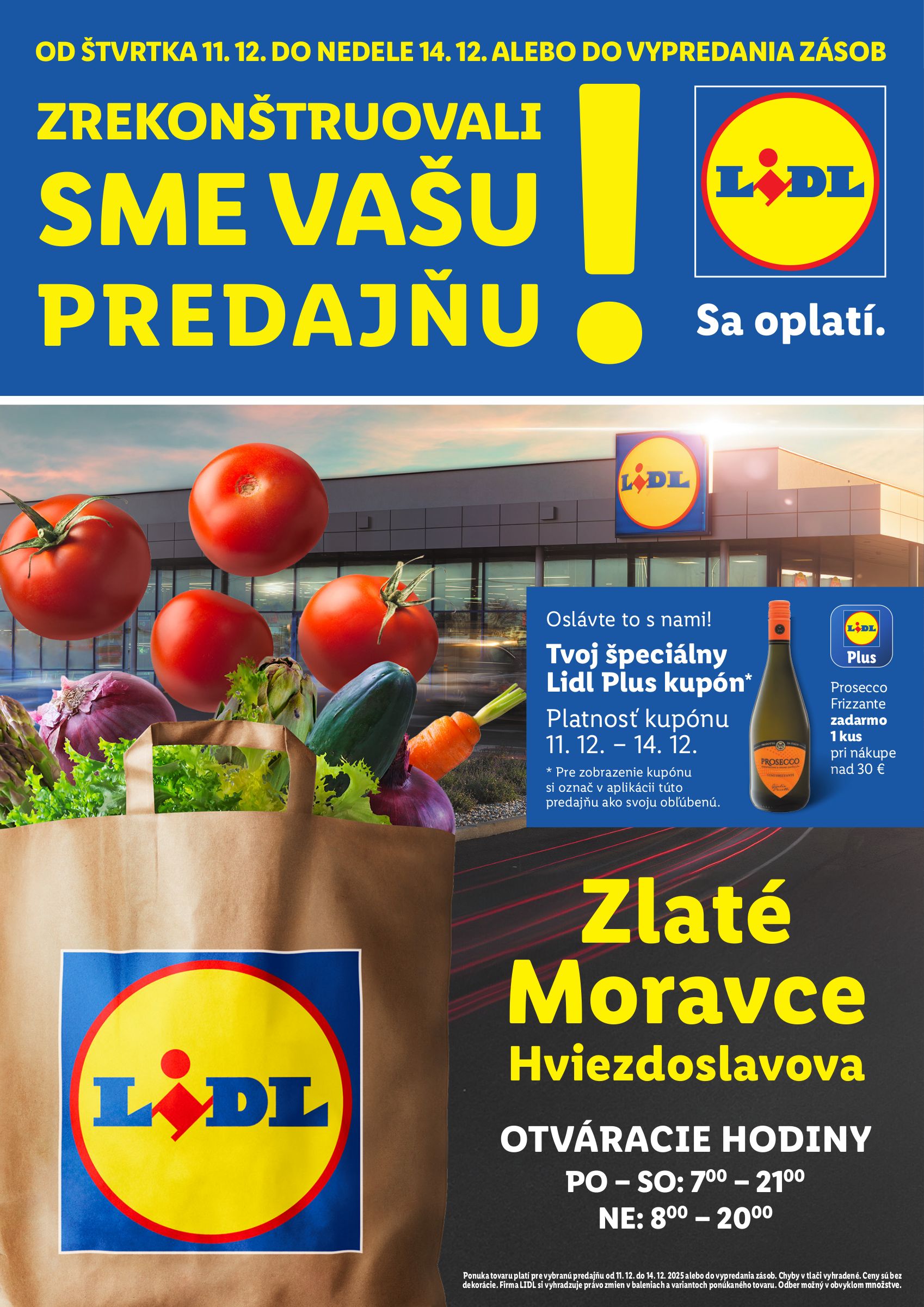 lidl - Leták Lidl - Nová predajňa v Zlatých Moravciach platný od 11.12. do 14.12.