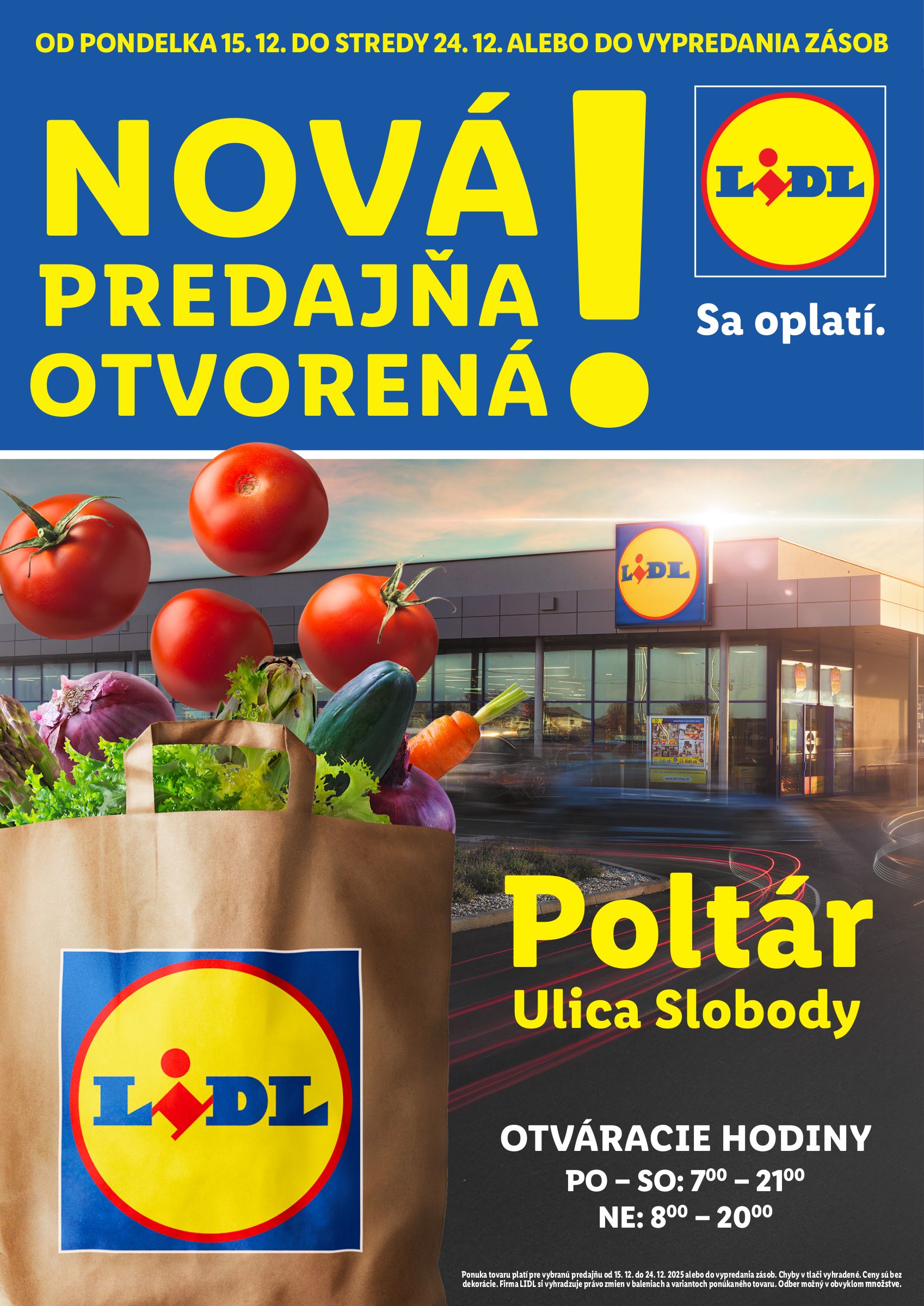 lidl - Leták Lidl - Nová predajňa v Poltári platný od 15.12. do 24.12.