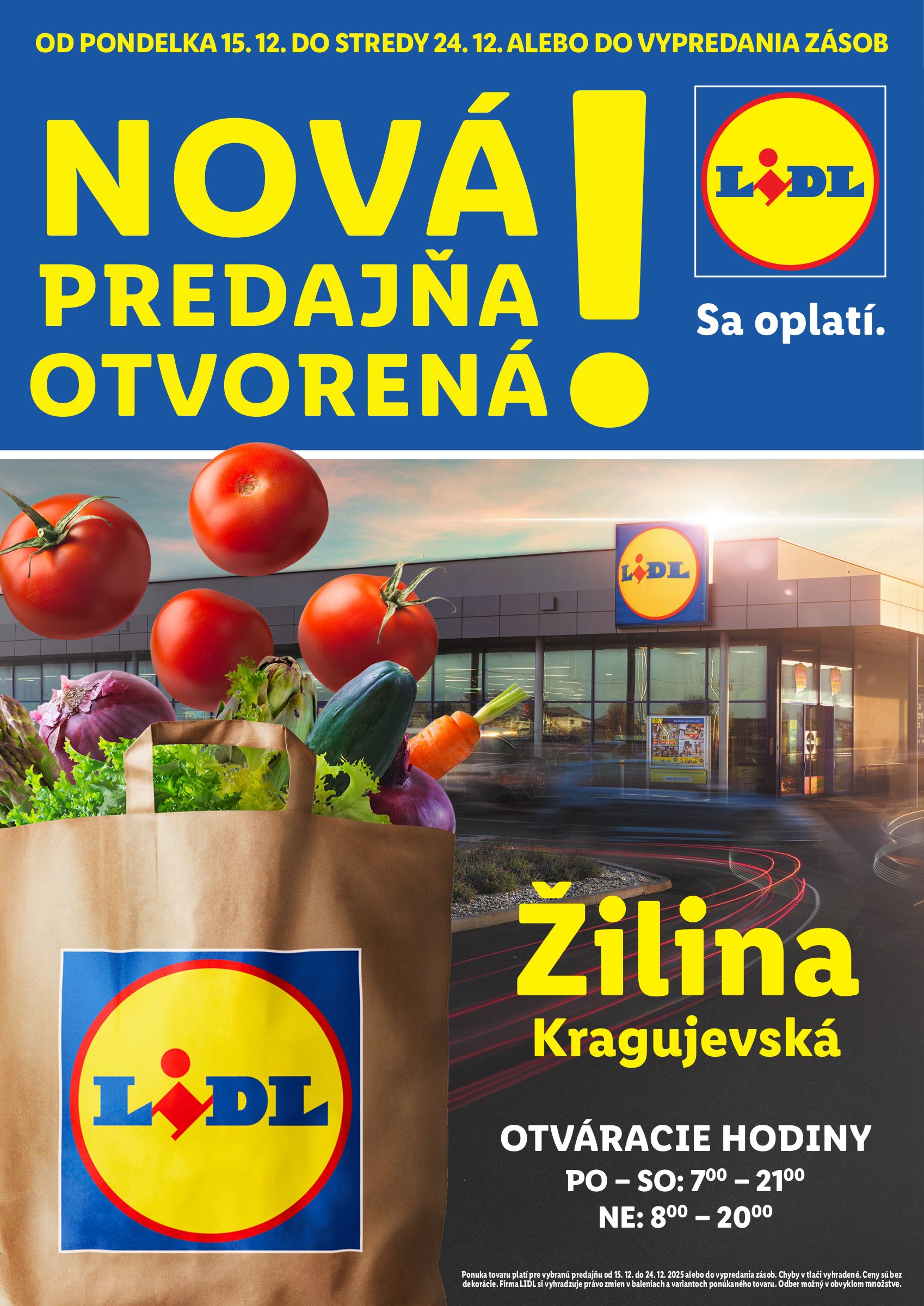 lidl - Leták Lidl - Nová predajňa v Žiline platný od 15.12. do 24.12.
