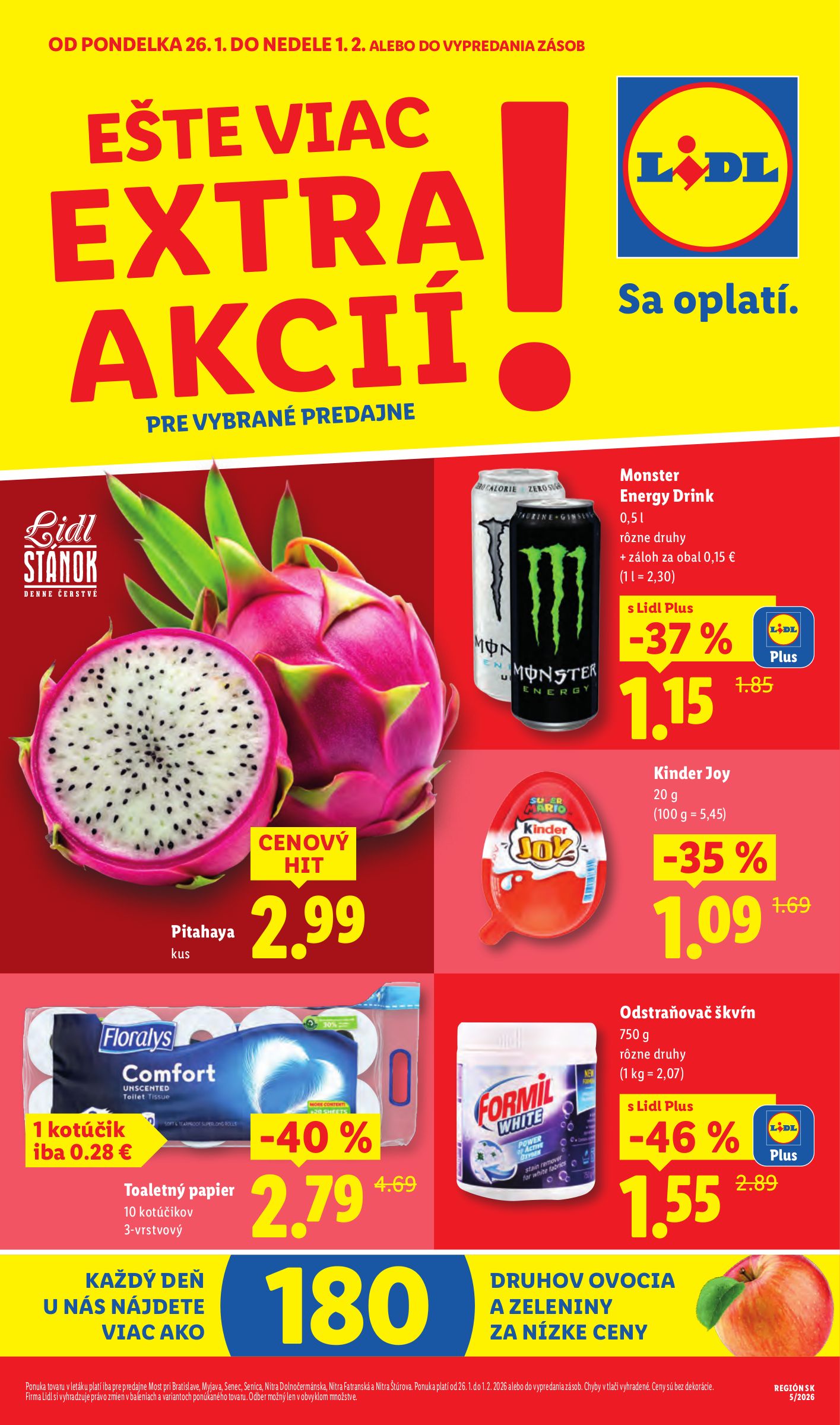 lidl - Leták Lidl - Špeciálne akcie - vybrané predajne platný od 26.01. do 01.02.