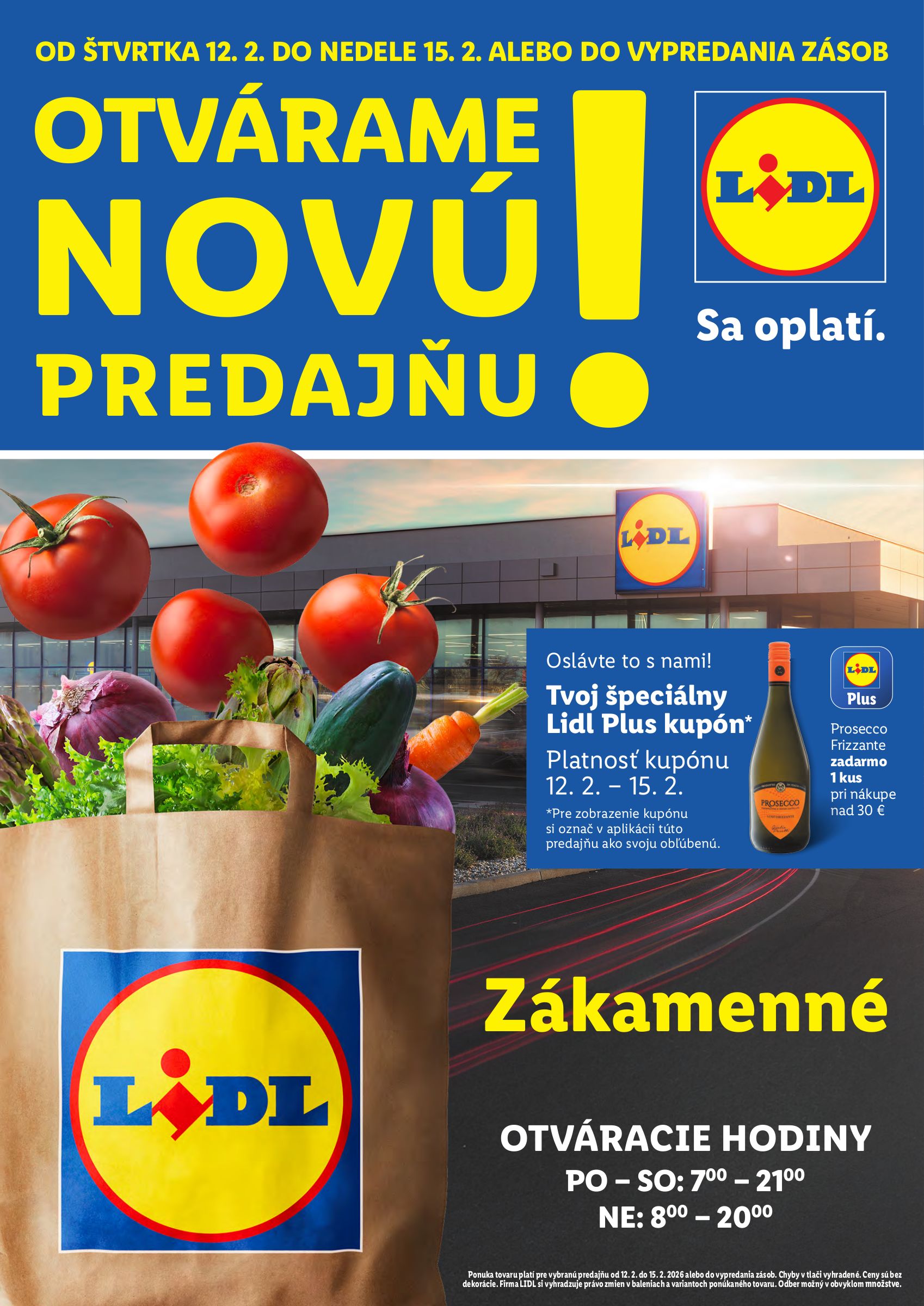 lidl - Leták Lidl - Nová predajňa v Zákamenom platný od 12.02.2026 do 15.02.2026