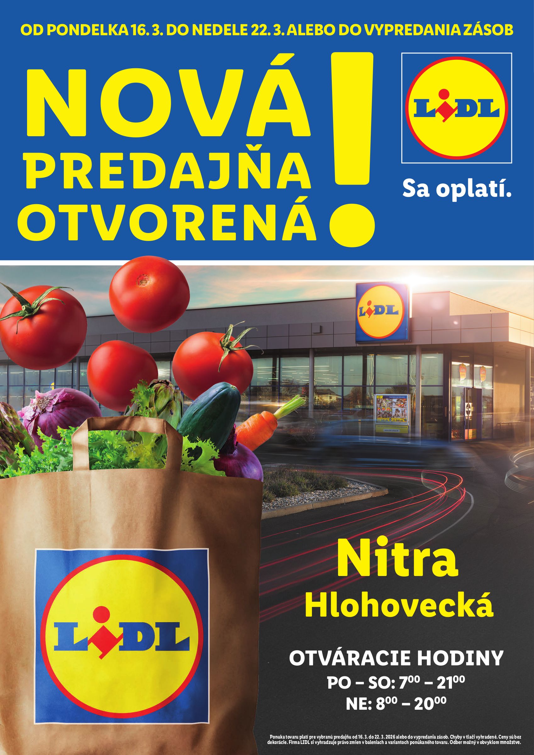 lidl - Leták Lidl - Nová predajňa v Nitre platný od 16.03.2026 do 22.03.2026 - page: 1