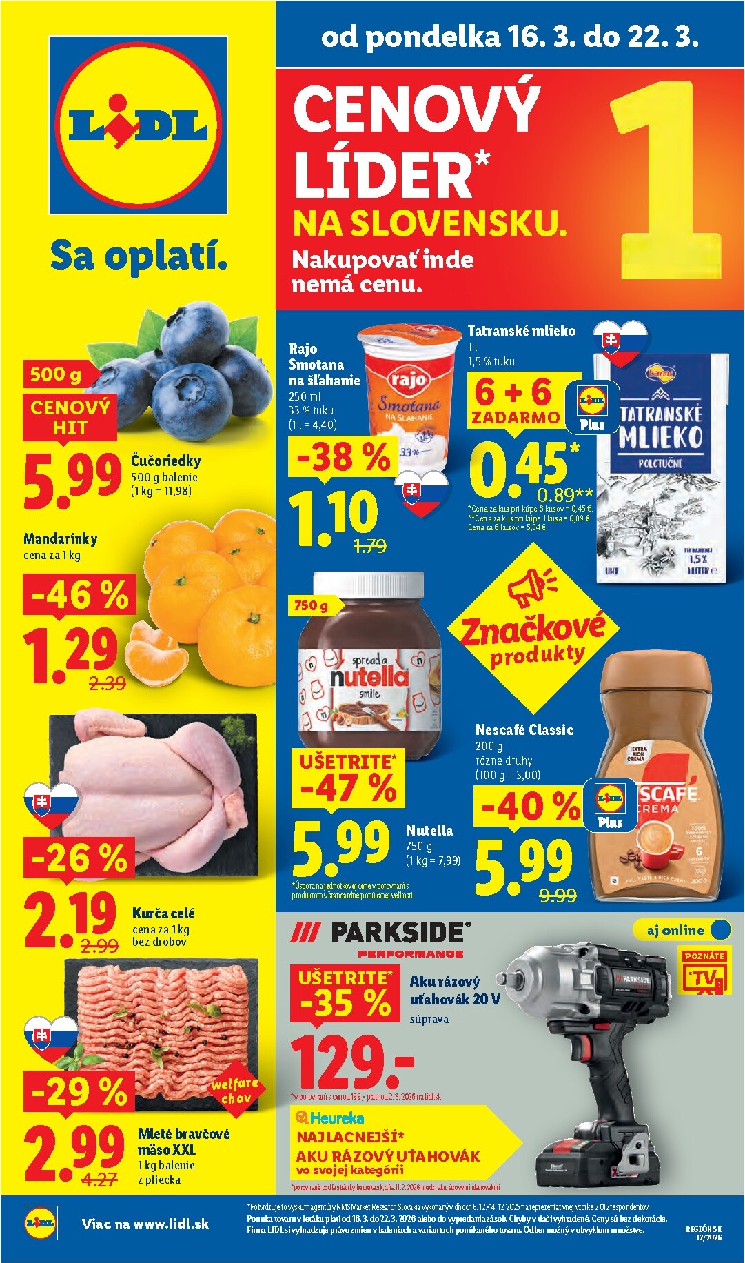 lidl - Leták Lidl platný od 16.03.2026 do 22.03.2026 - page: 1