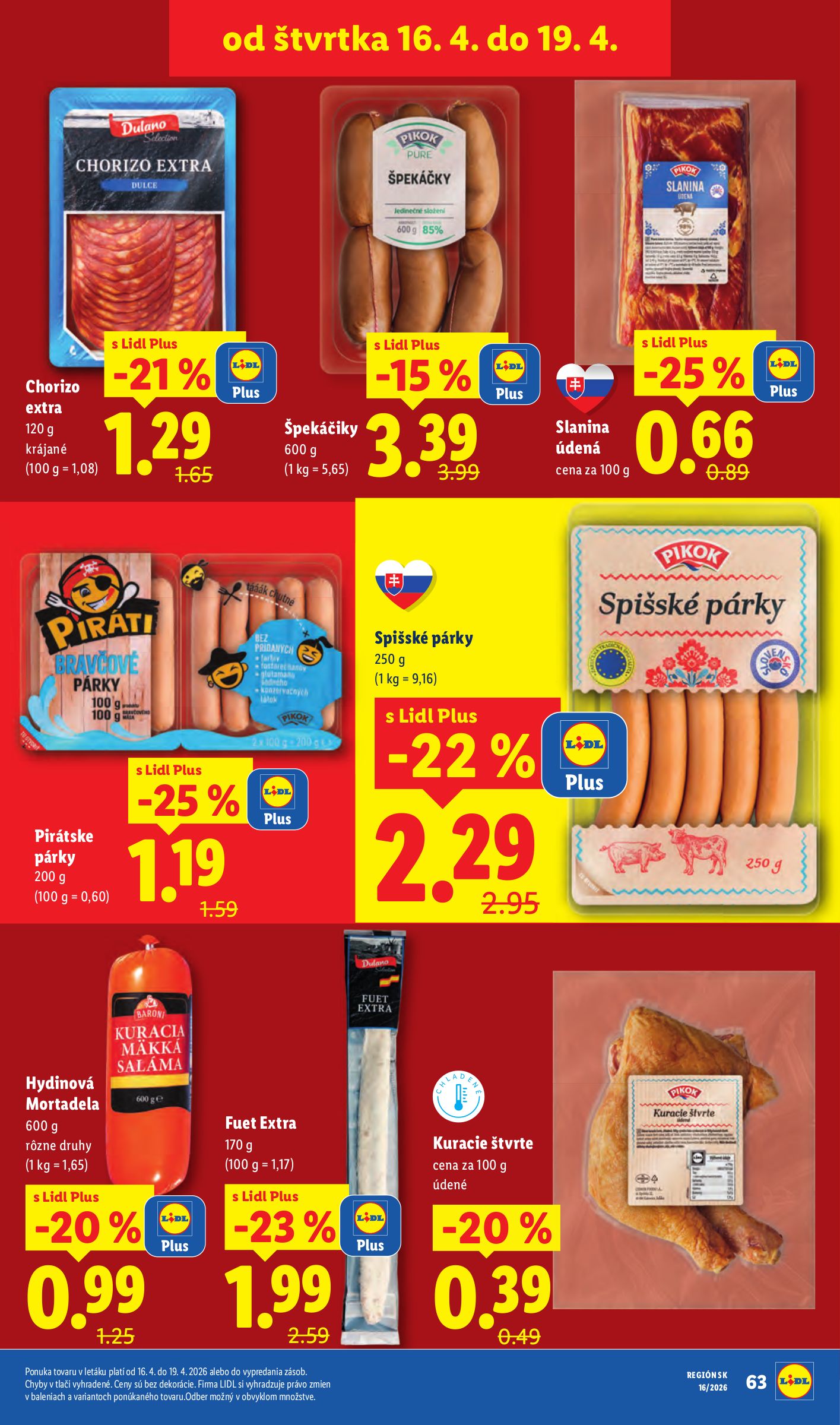 lidl - Aktuálny leták Lidl platný od pondelka, 13.04.2026 do nedele, 19.04.2026 - page: 63