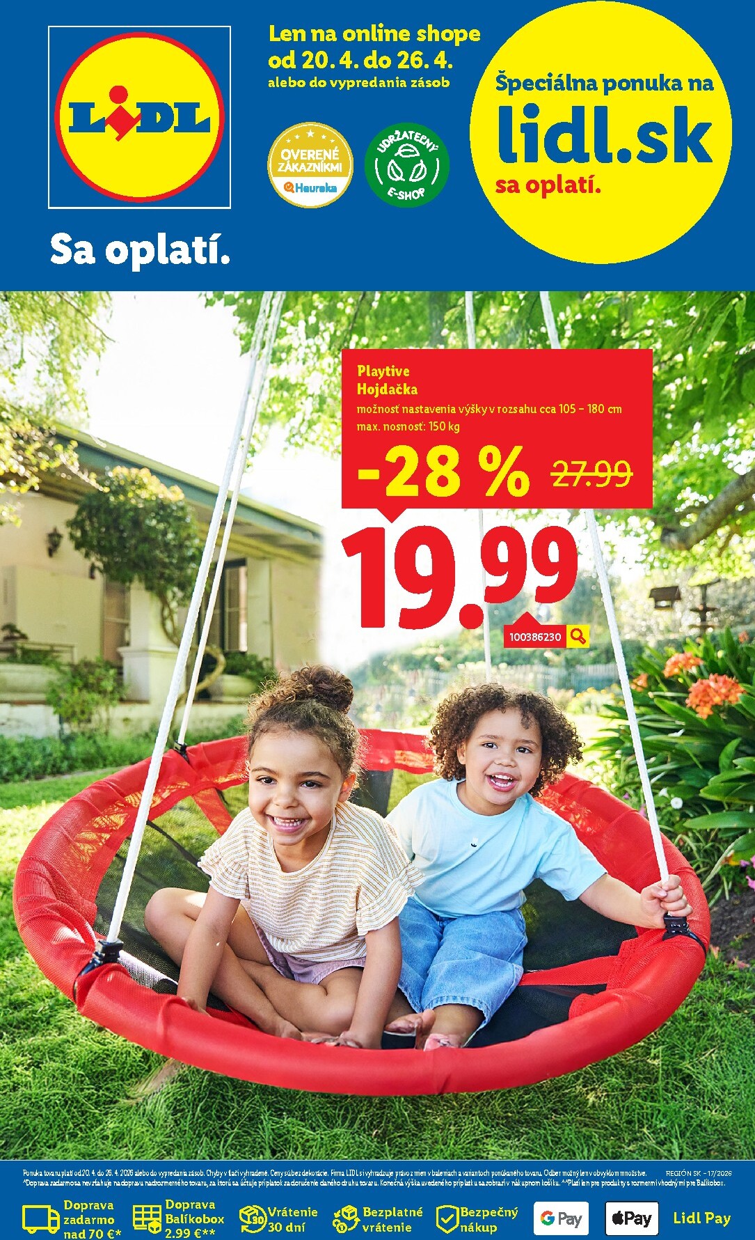 lidl - Aktuálny leták Lidl - Online ponuka od pondelka, 20.04.2026 do nedele, 26.04.2026 - page: 1