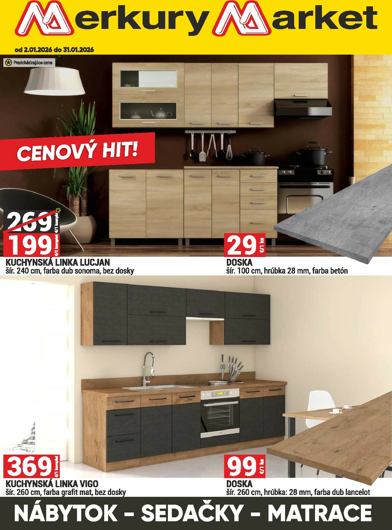 merkury-market - Leták Merkury Market - Nábytok, sedačky, matrace platný od 02.01. do 31.01. - page: 1