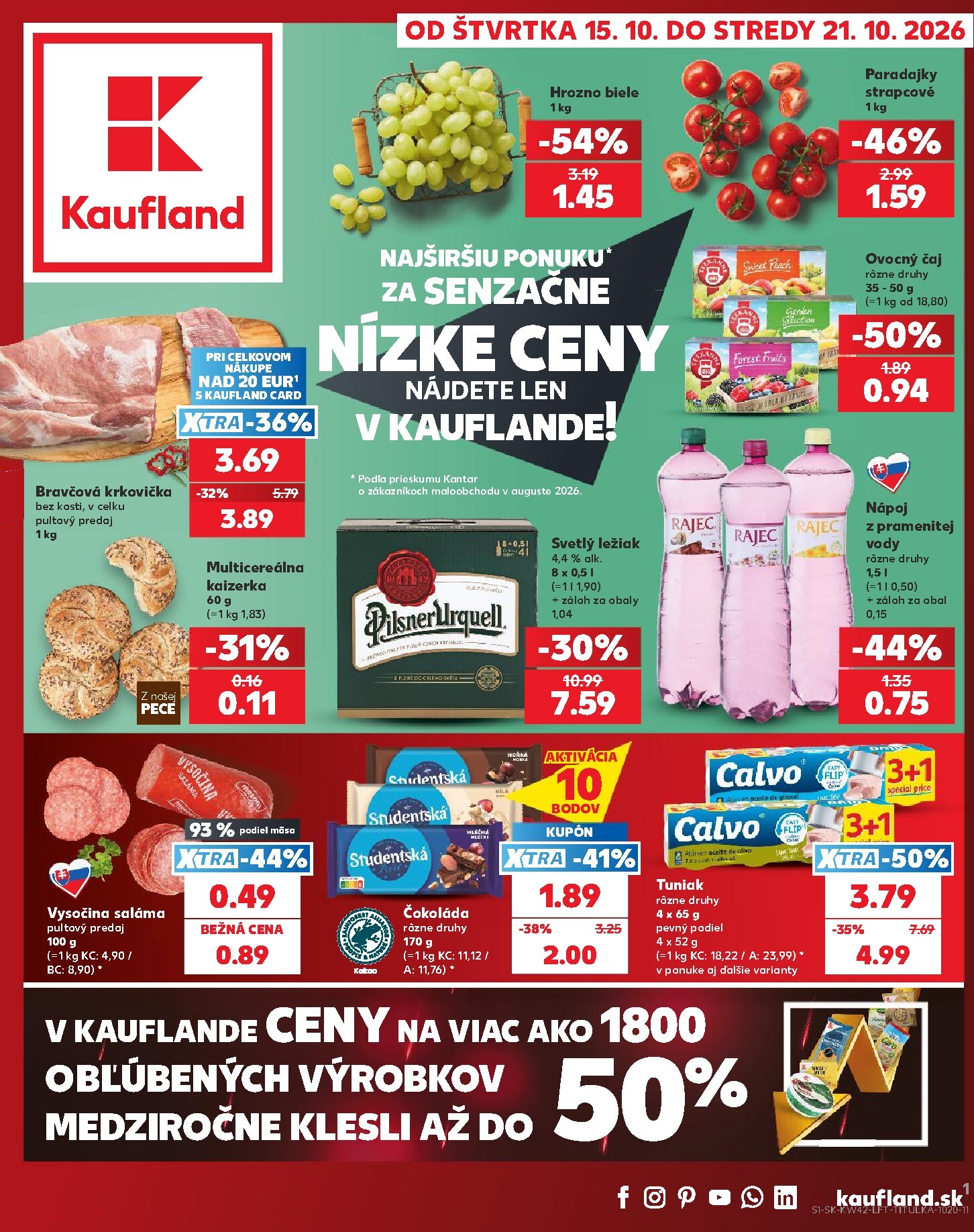 kaufland - Nový Kaufland leták od štvrtka, 15.10.2026 do stredy, 21.10.2026