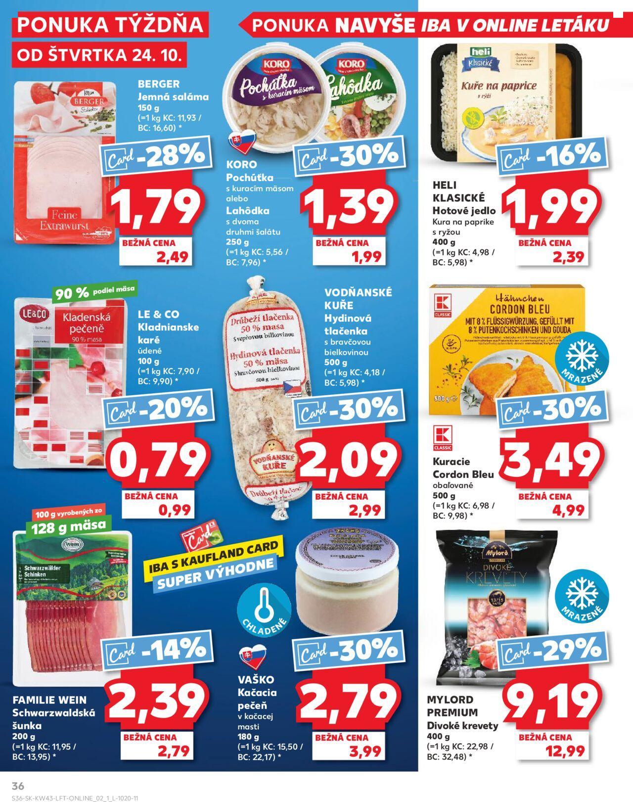 kaufland - Leták Kaufland Tvrdošín » 24.10.2024 - 30.10.2024 - page: 36