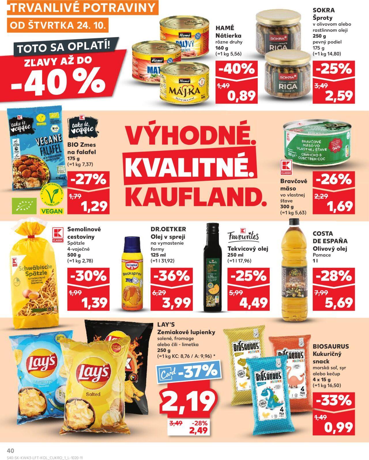 kaufland - Leták Kaufland Veľký Meder » 24.10.2024 - 30.10.2024 - page: 40