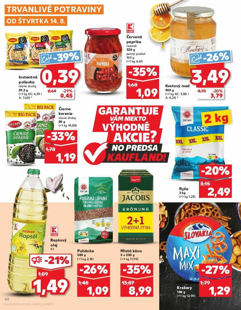 kaufland - Leták Kaufland platný od 14.08. do 20.08. - page: 40 kaufland - Leták Kaufland platný od 14.08. do 20.08. - page: 40