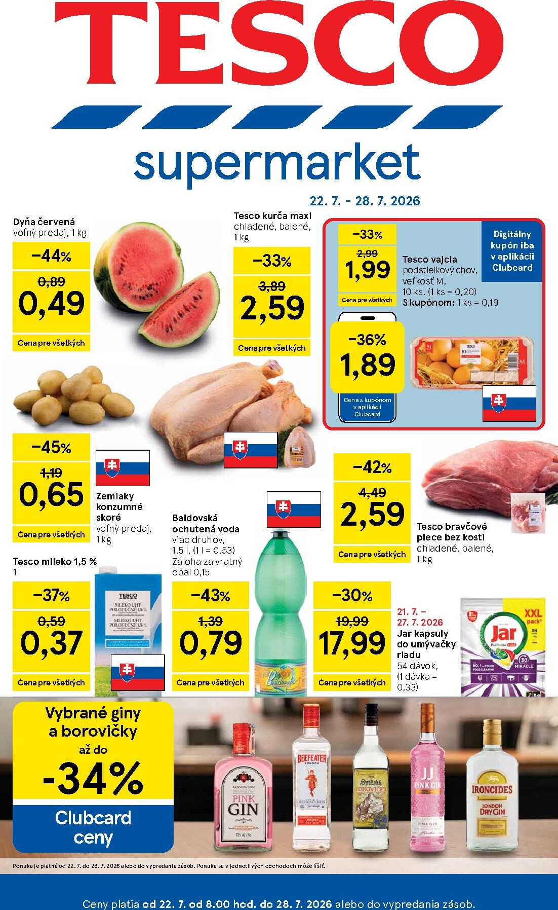 tesco - Nový tesco-letak-2026-07-22 - supermarkety leták od stredy, 22.07.2026 do utorka, 28.07.2026 - page: 1