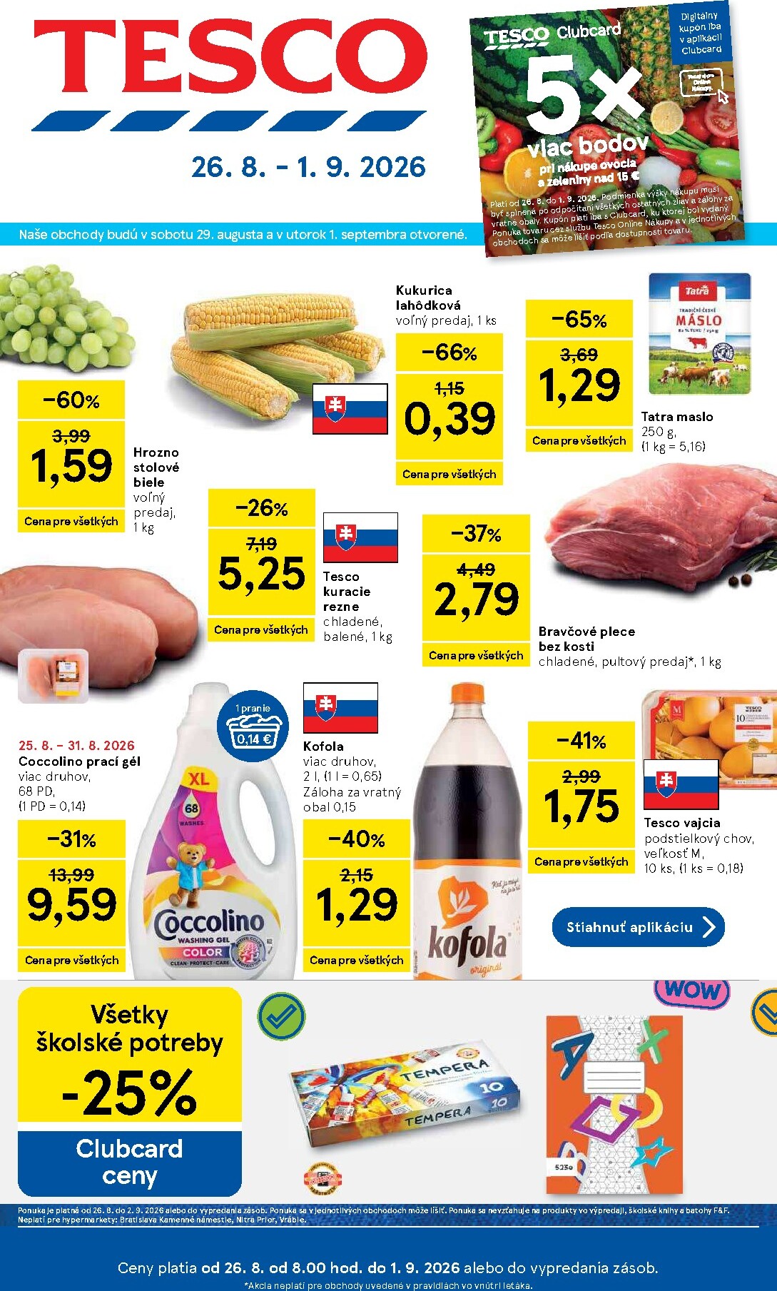 tesco - Nový Tesco leták od stredy, 26.08.2026 do utorka, 01.09.2026