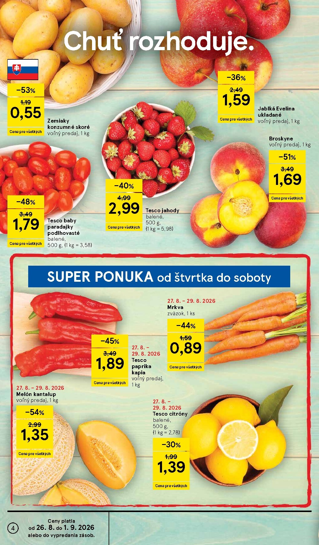 tesco - Nový Tesco supermarket leták od stredy, 26.08.2026 do utorka, 01.09.2026 - page: 4
