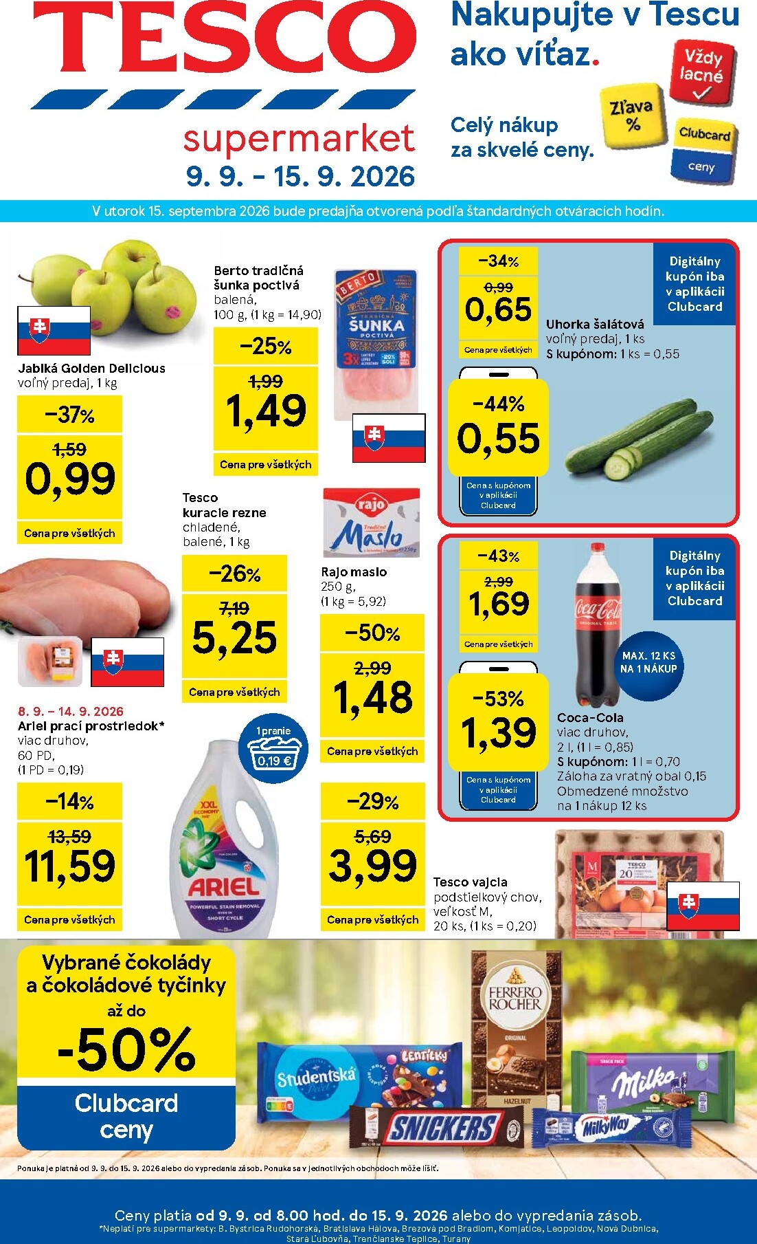tesco - Nový Tesco supermarket leták od stredy, 09.09.2026 do utorka, 15.09.2026