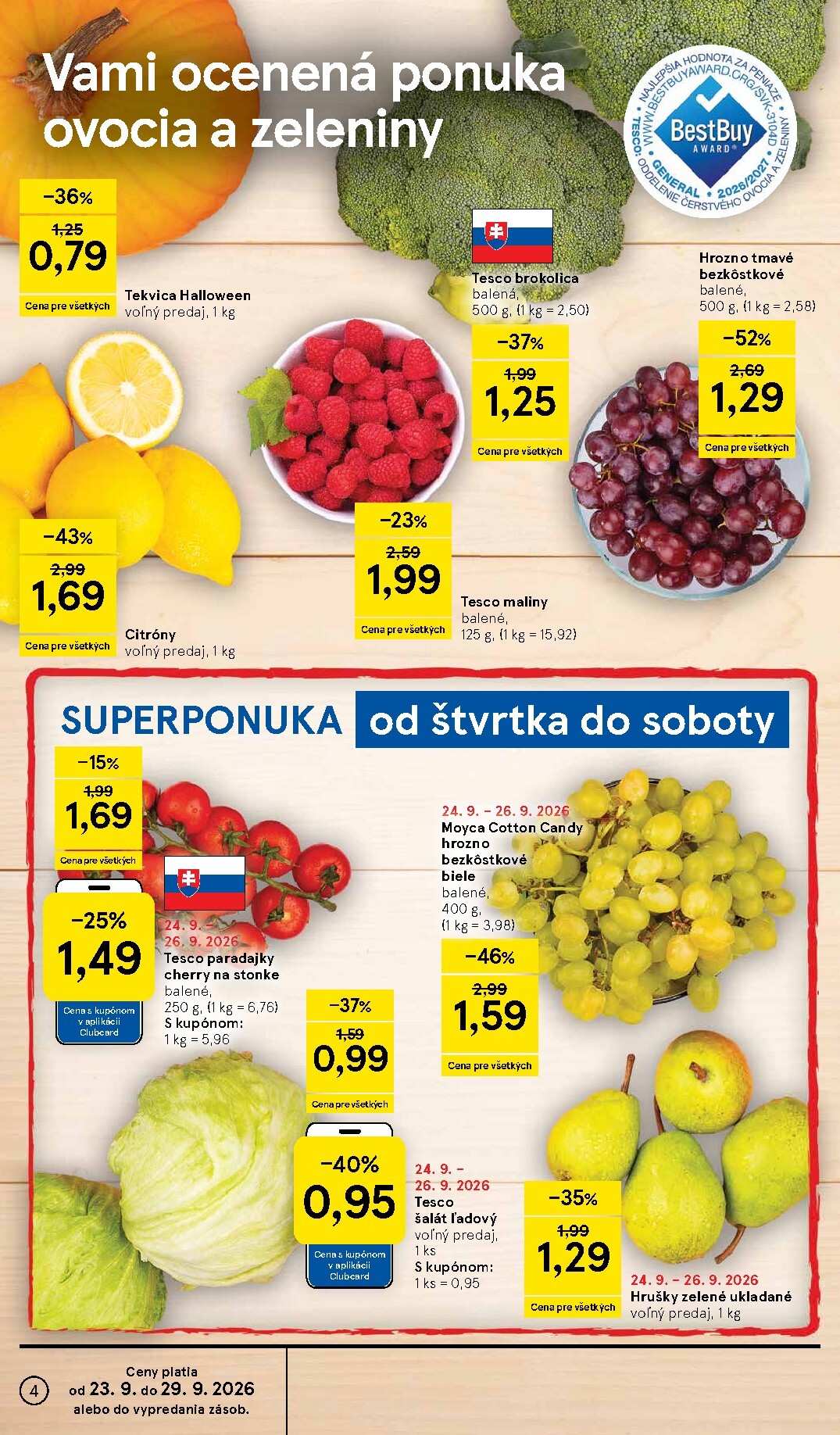 tesco - Nový Tesco supermarket leták od stredy, 23.09.2026 do utorka, 29.09.2026 - page: 4