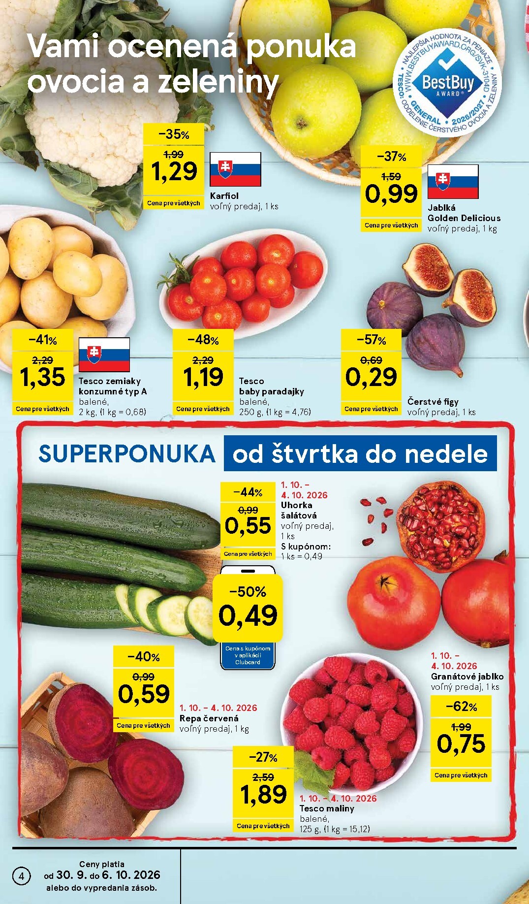 tesco - Nový Tesco supermarket leták od stredy, 30.09.2026 do utorka, 06.10.2026 - page: 4