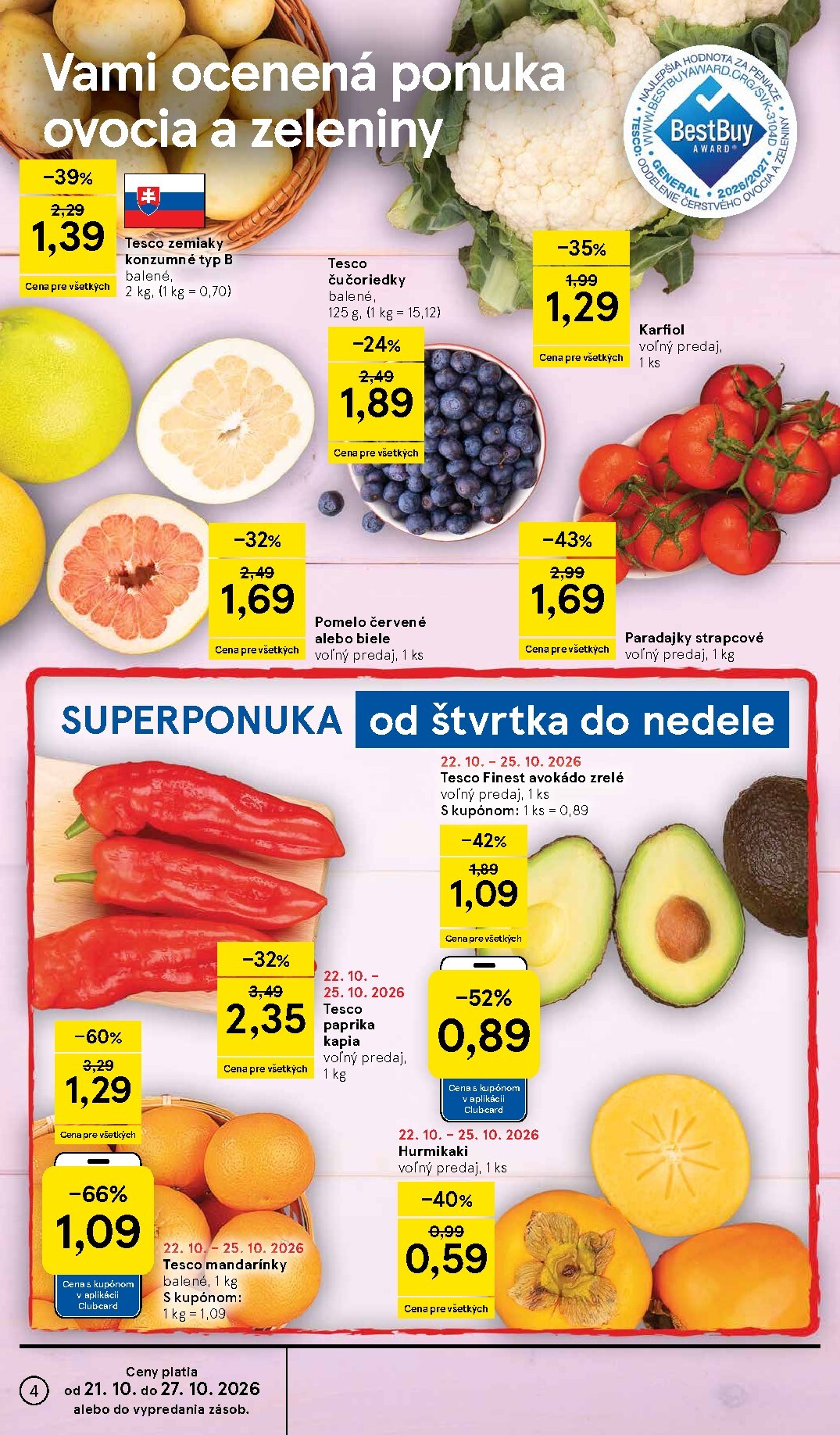 tesco - Nový Tesco supermarket leták od stredy, 21.10.2026 do utorka, 27.10.2026 - page: 4