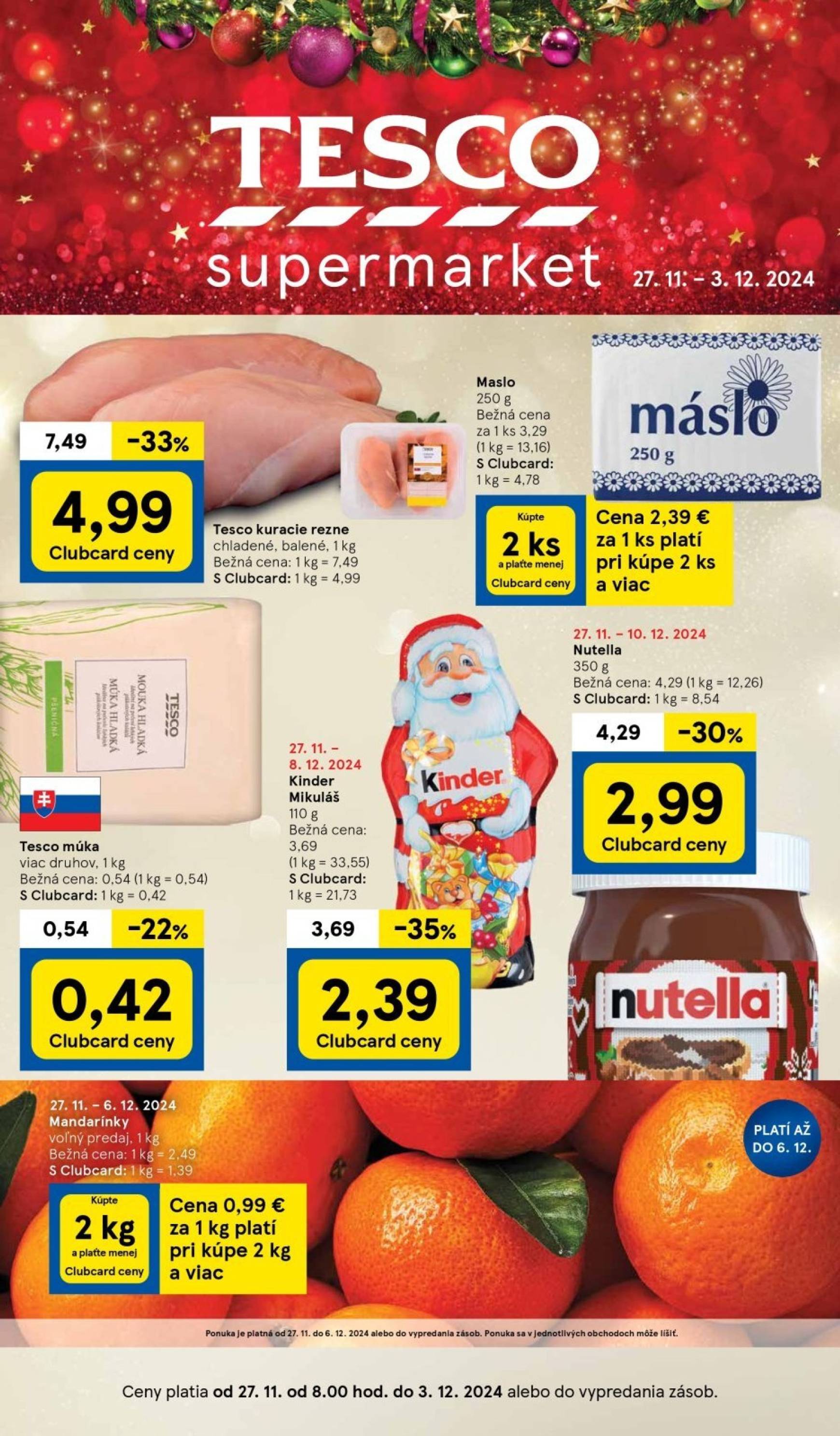 tesco - Tesco Supermarket leták platný od 27.11. - 03.12.