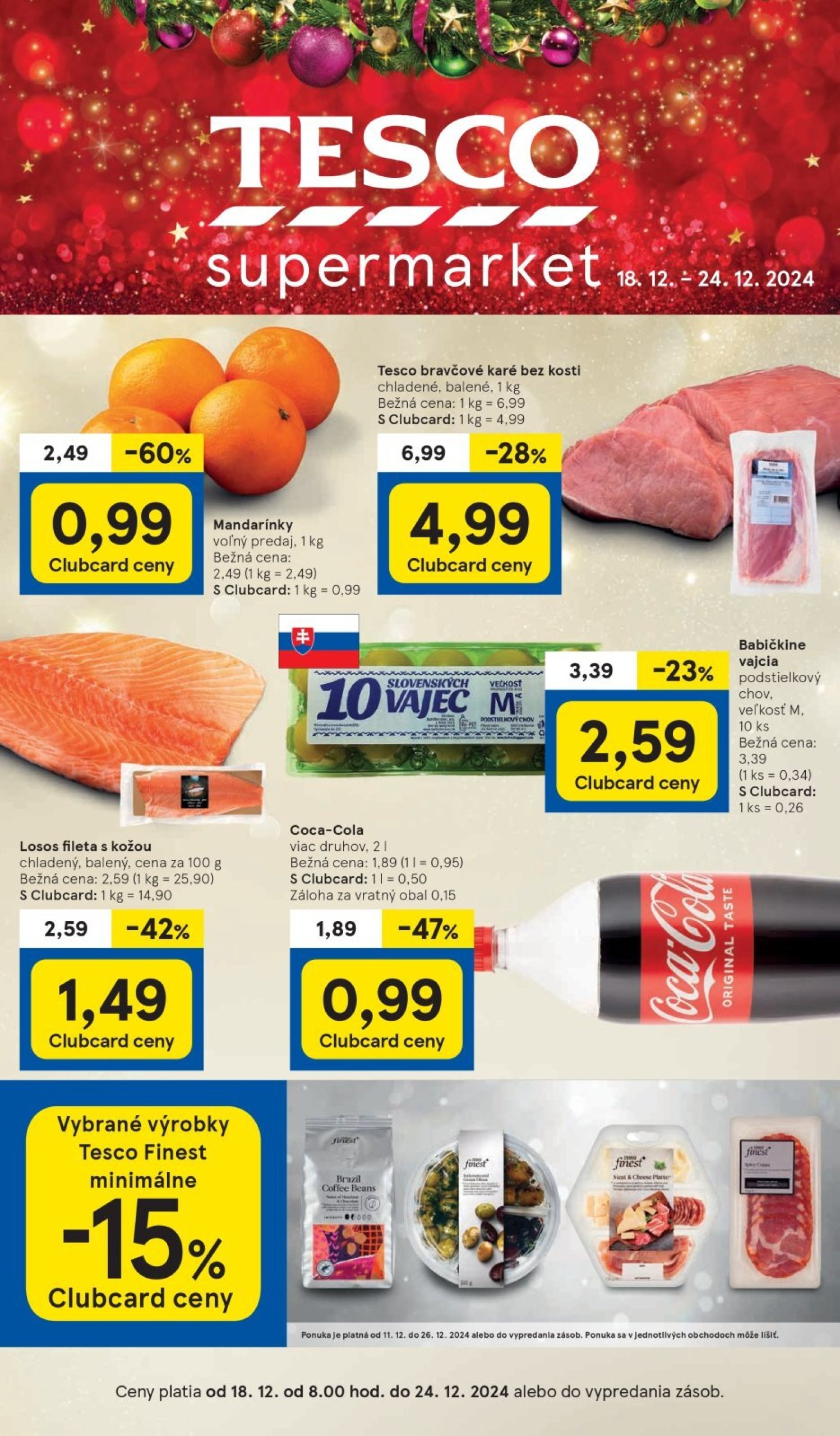 tesco - Tesco Supermarket leták platný od 18.12. - 24.12.