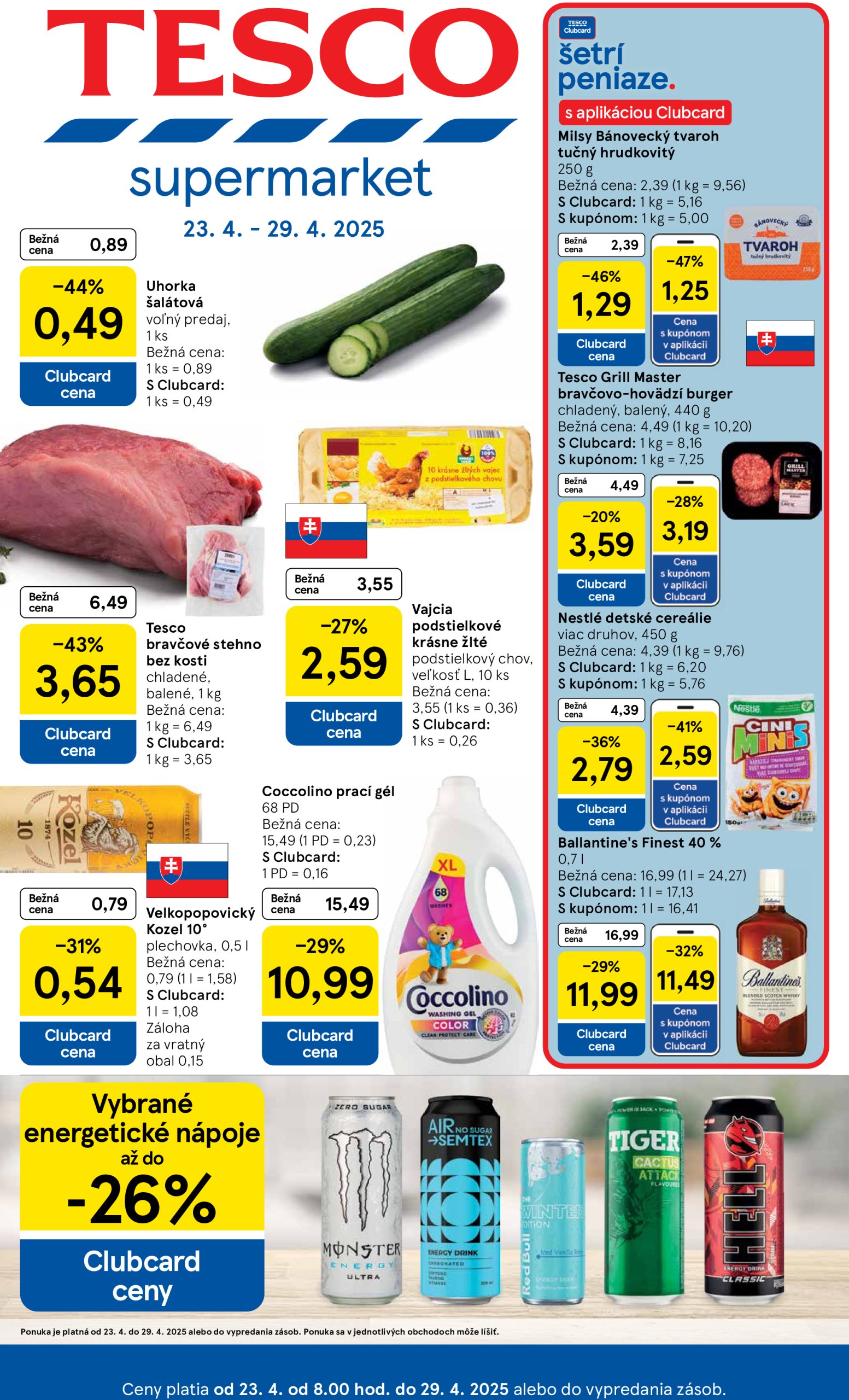 tesco - Tesco supermarket leták platný od 23.04. - 29.04.