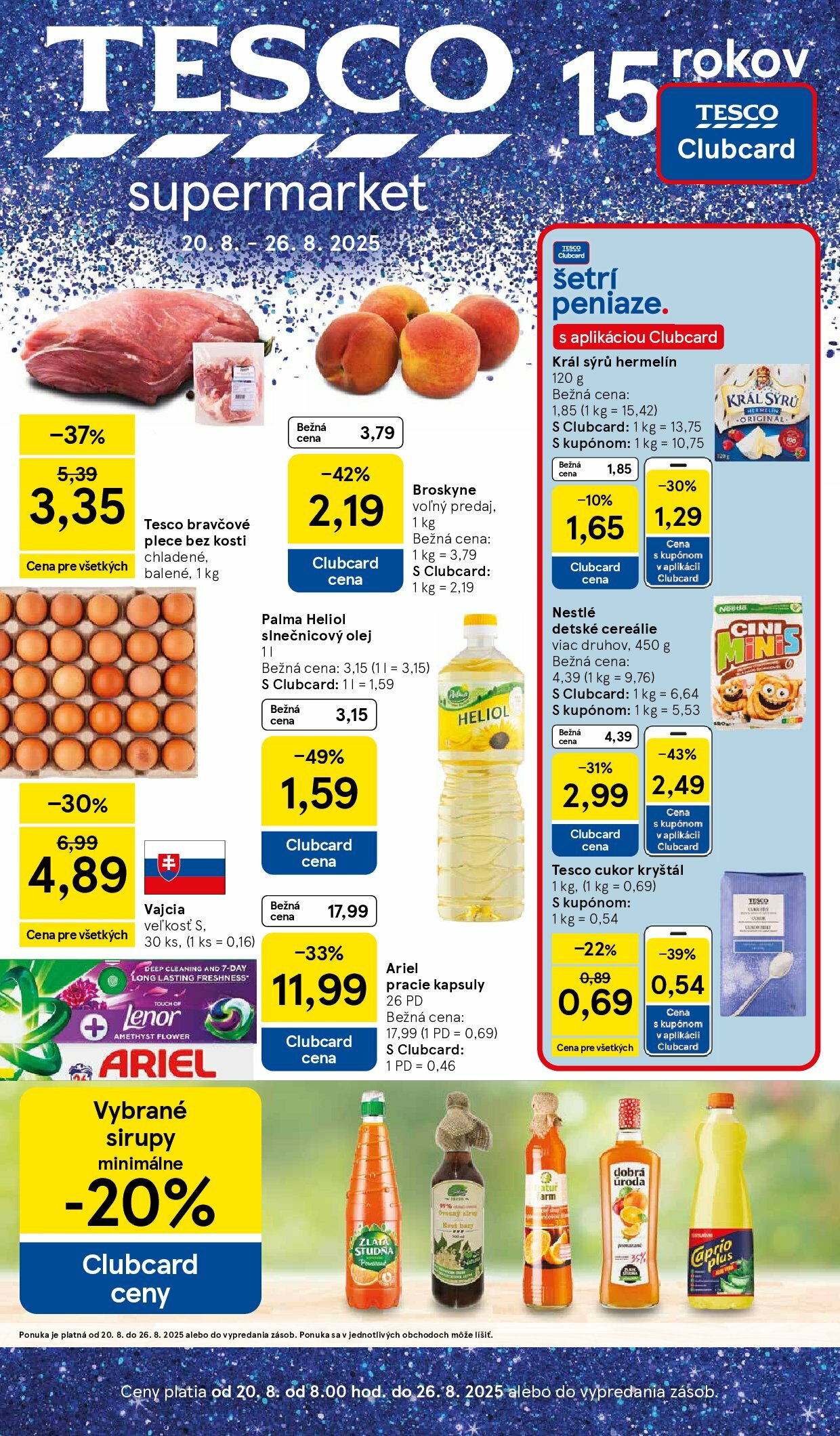 tesco - Leták Tesco supermarket platný od 20.08. do 26.08.