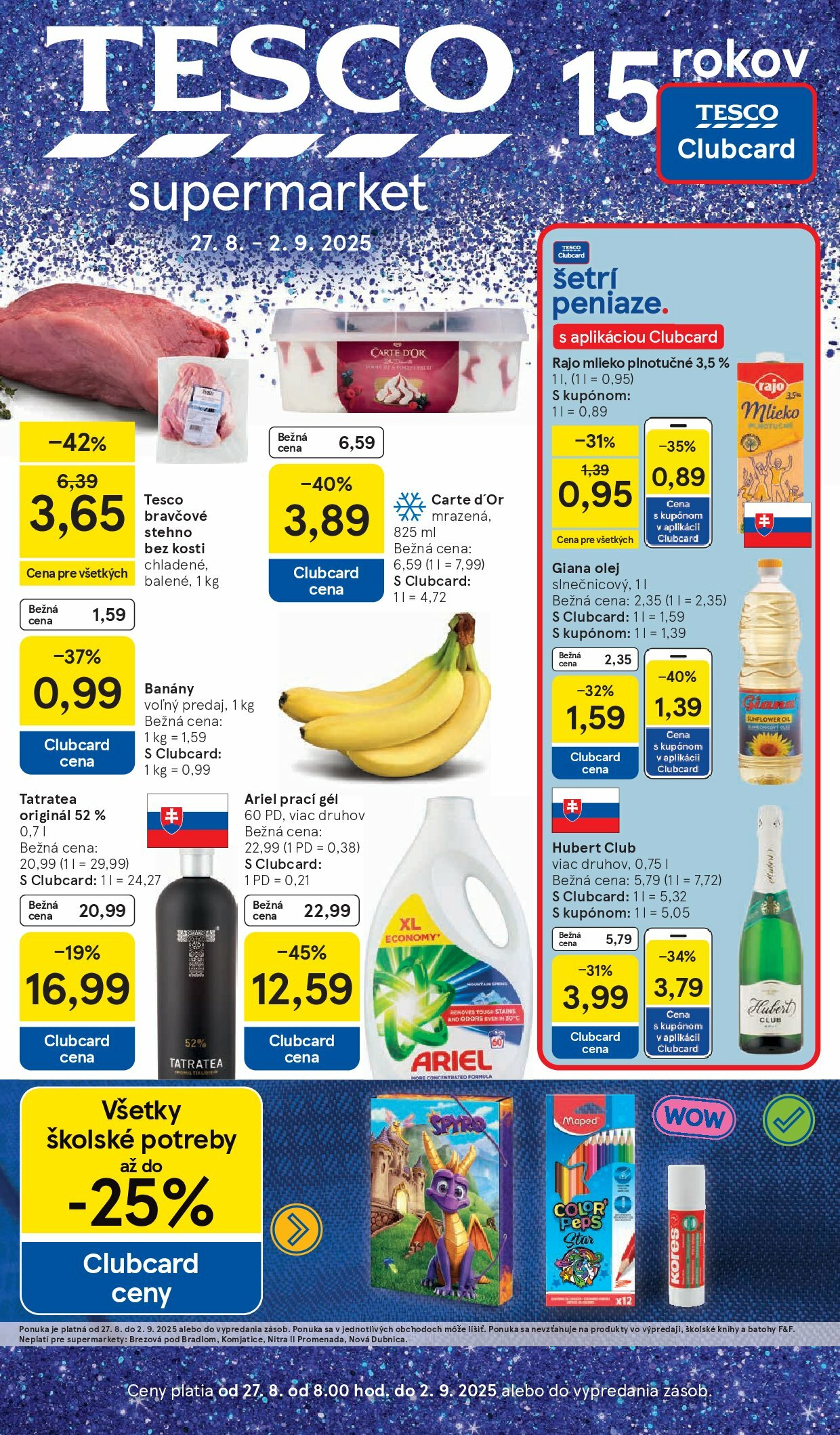 tesco - Leták Tesco supermarket platný od 27.08. do 02.09.