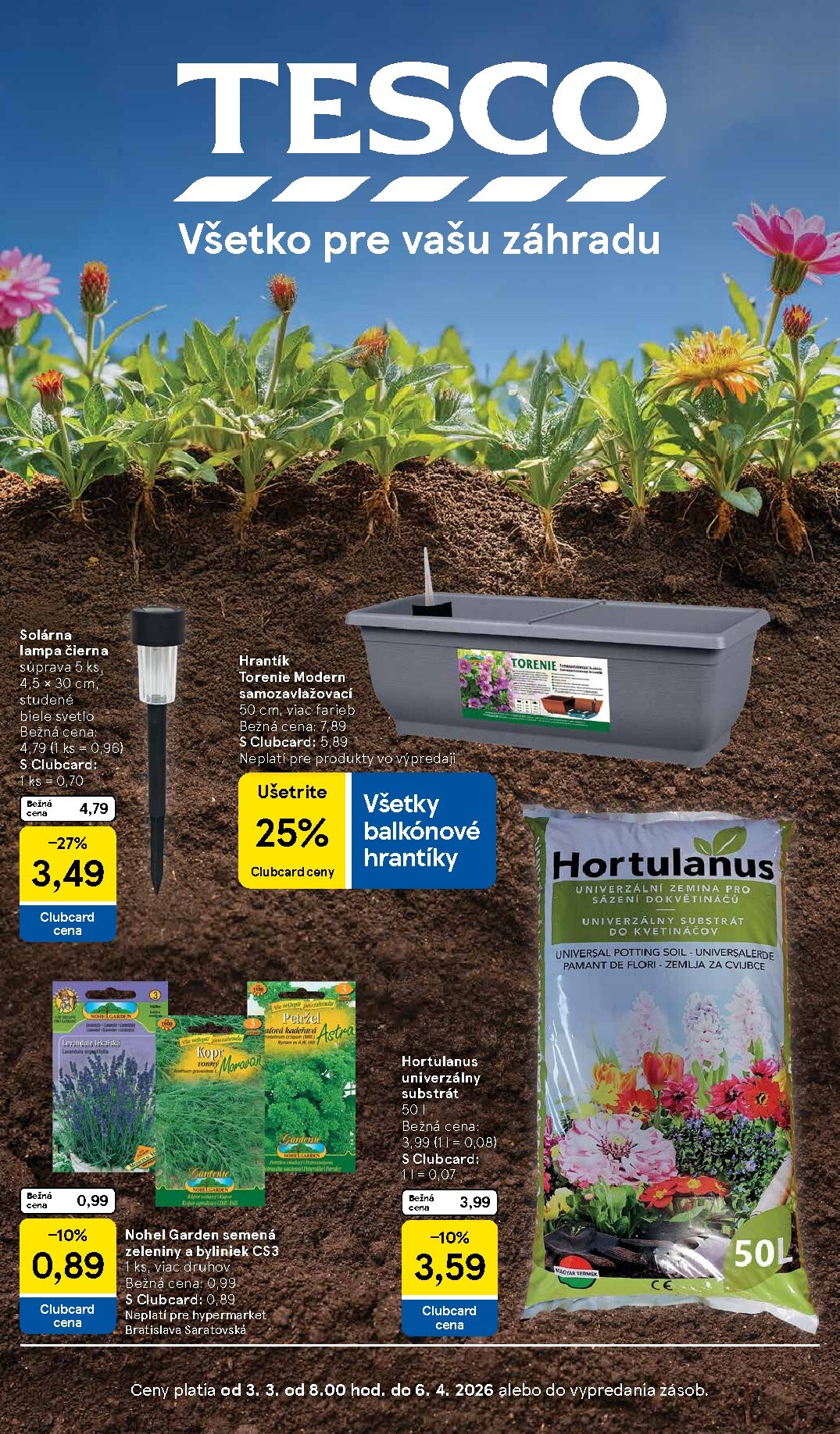 tesco - Leták Tesco - Všetko pre vašu záhradu platný od 03.03.2026 do 06.04.2026 - page: 1