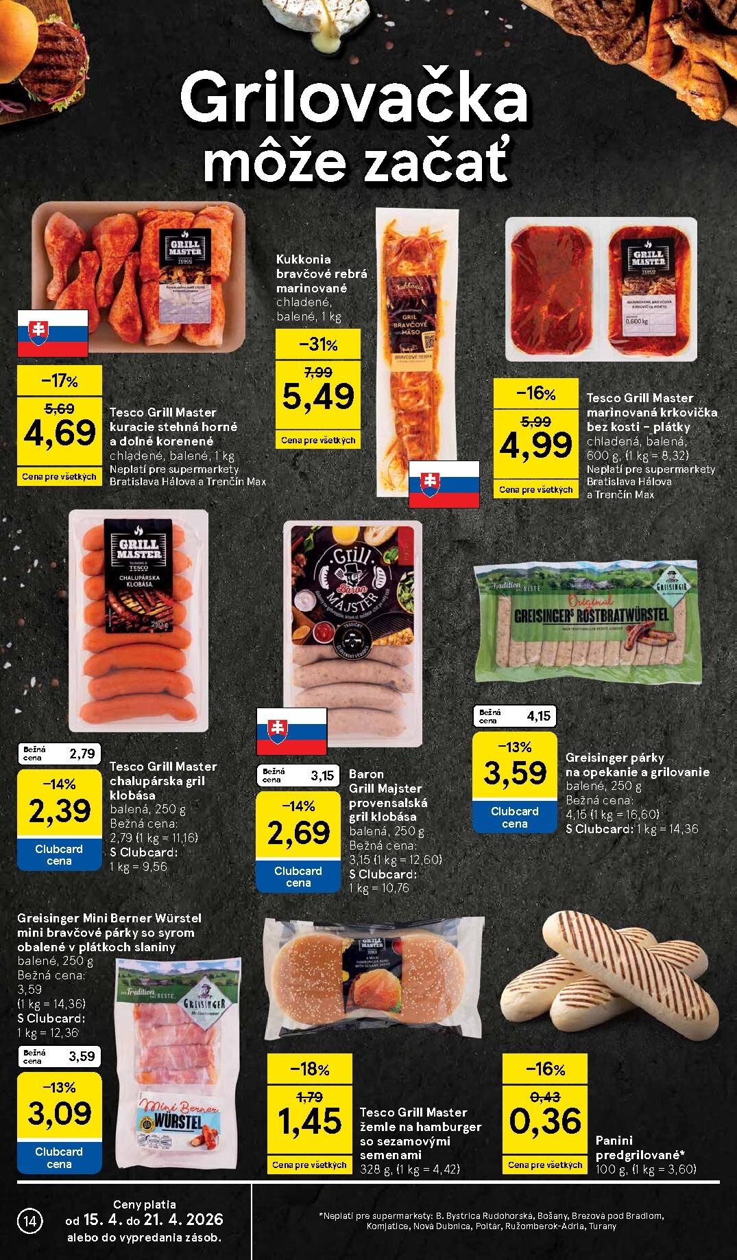tesco - Nový leták Tesco supermarket platný od stredy, 15.04.2026 do utorka, 21.04.2026 - page: 14