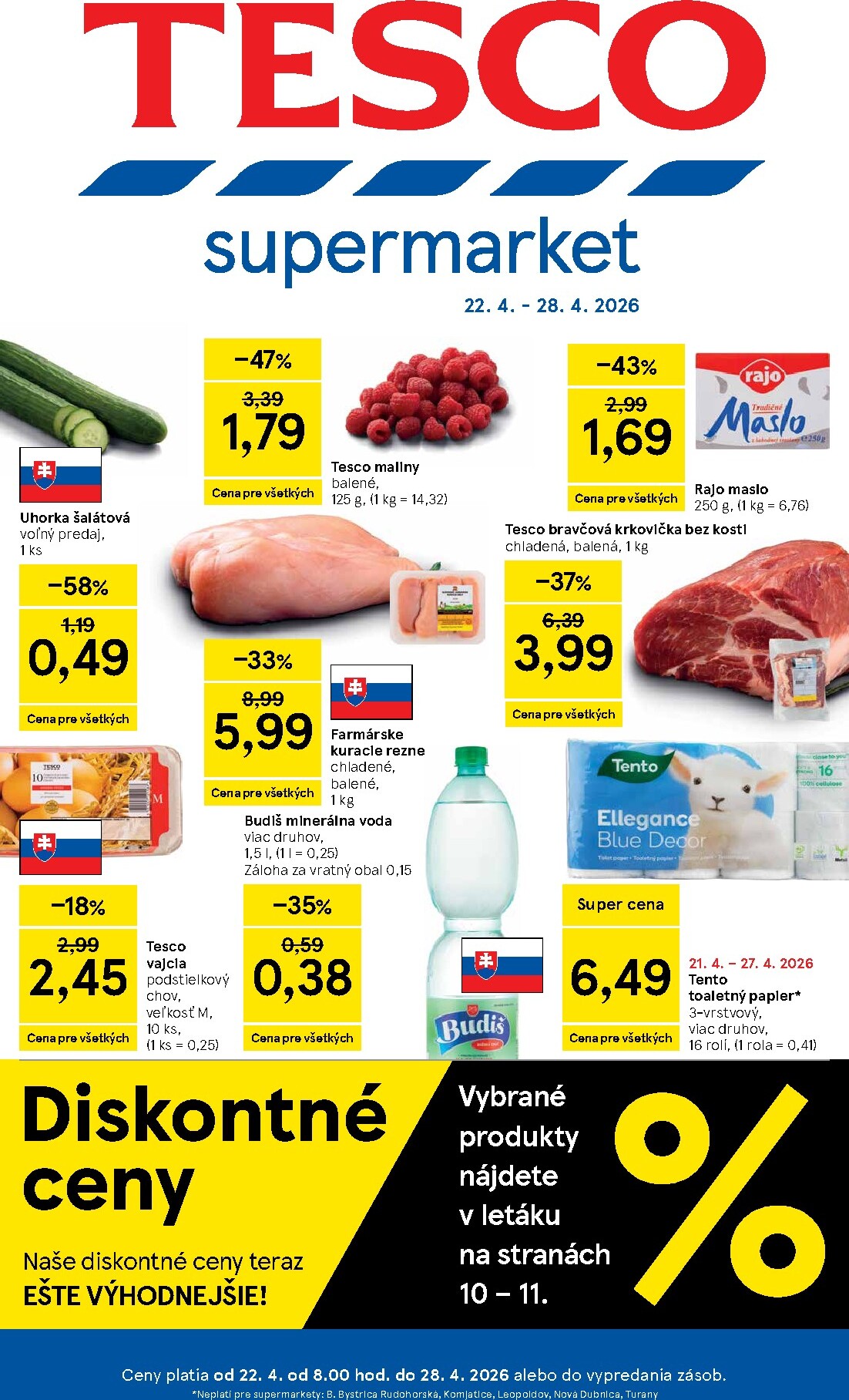 tesco - Nový leták Tesco supermarket od stredy, 22.04.2026 do utorka, 28.04.2026 - page: 1