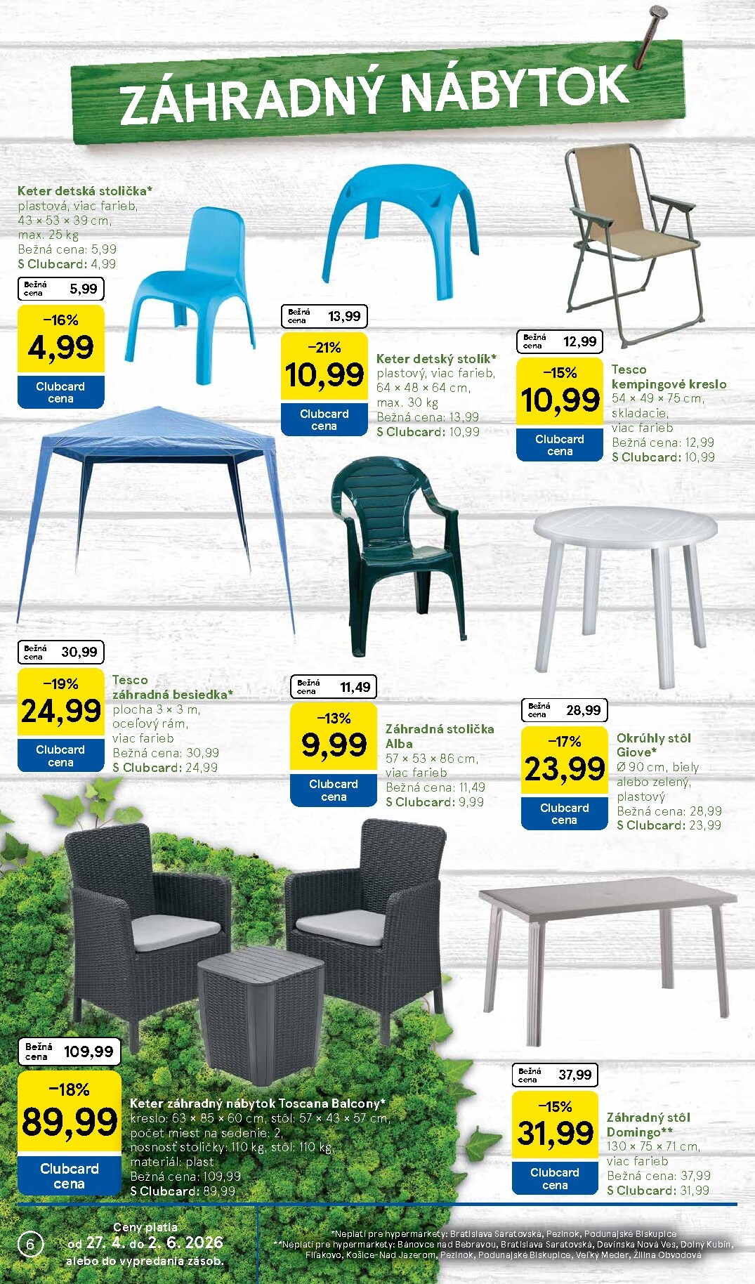 tesco - Aktuálny leták Tesco - Všetko pre vašu záhradu od pondelka, 27.04.2026 do nedele, 24.05.2026 - page: 6