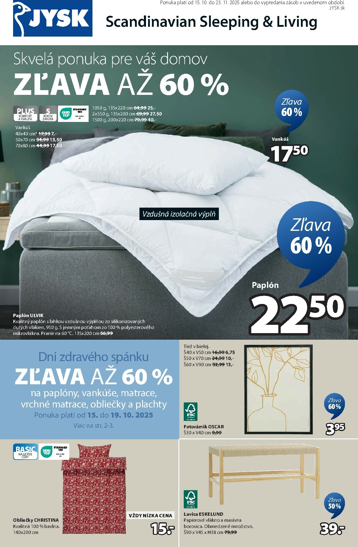 jysk - Leták Jysk platný od 15.10. do 23.11.