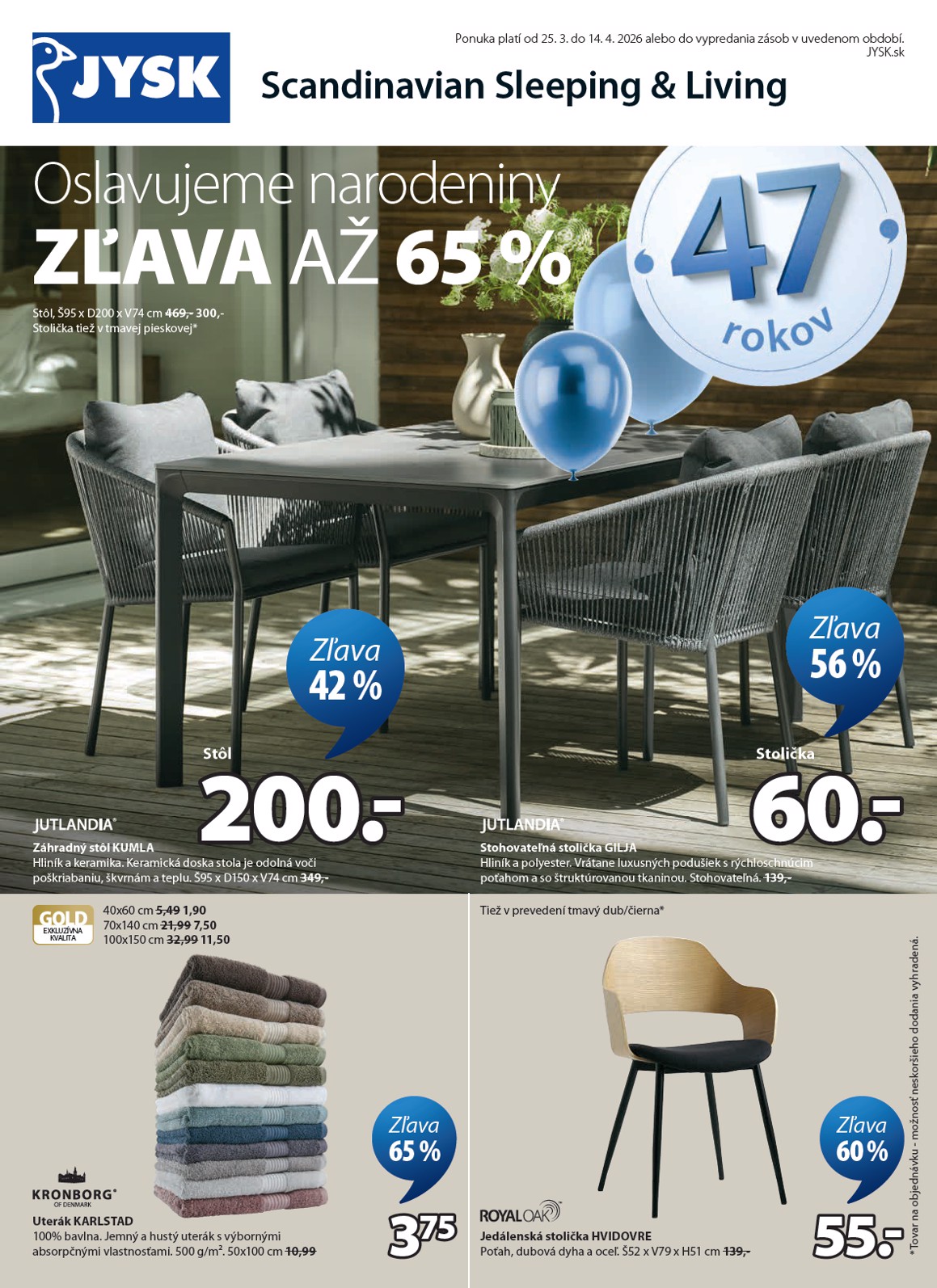jysk - Leták Jysk platný od 25.03.2026 do 14.04.2026 - page: 1