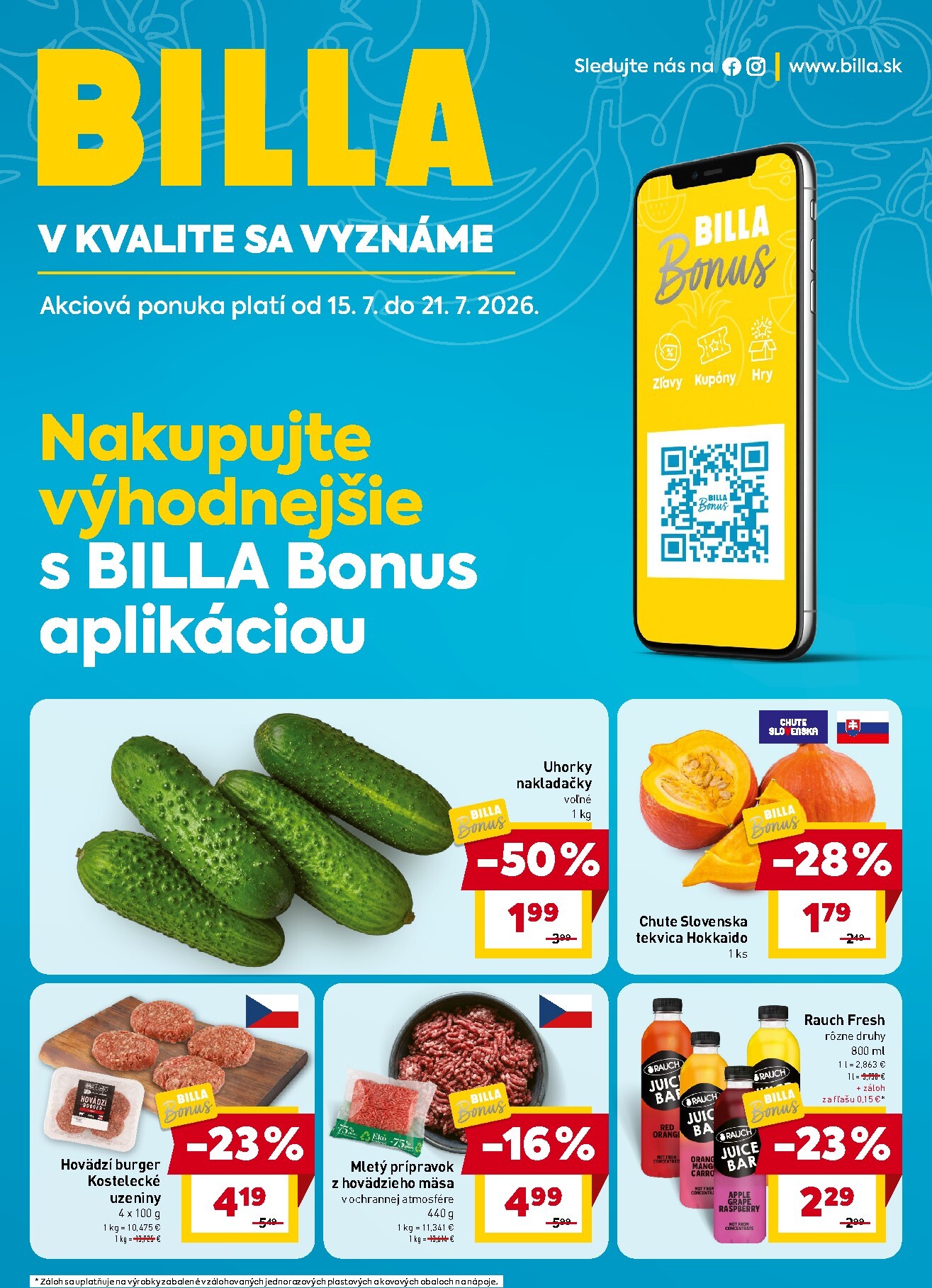 billa - Nový Billa - Bonus leták leták od stredy, 15.07.2026 do utorka, 21.07.2026