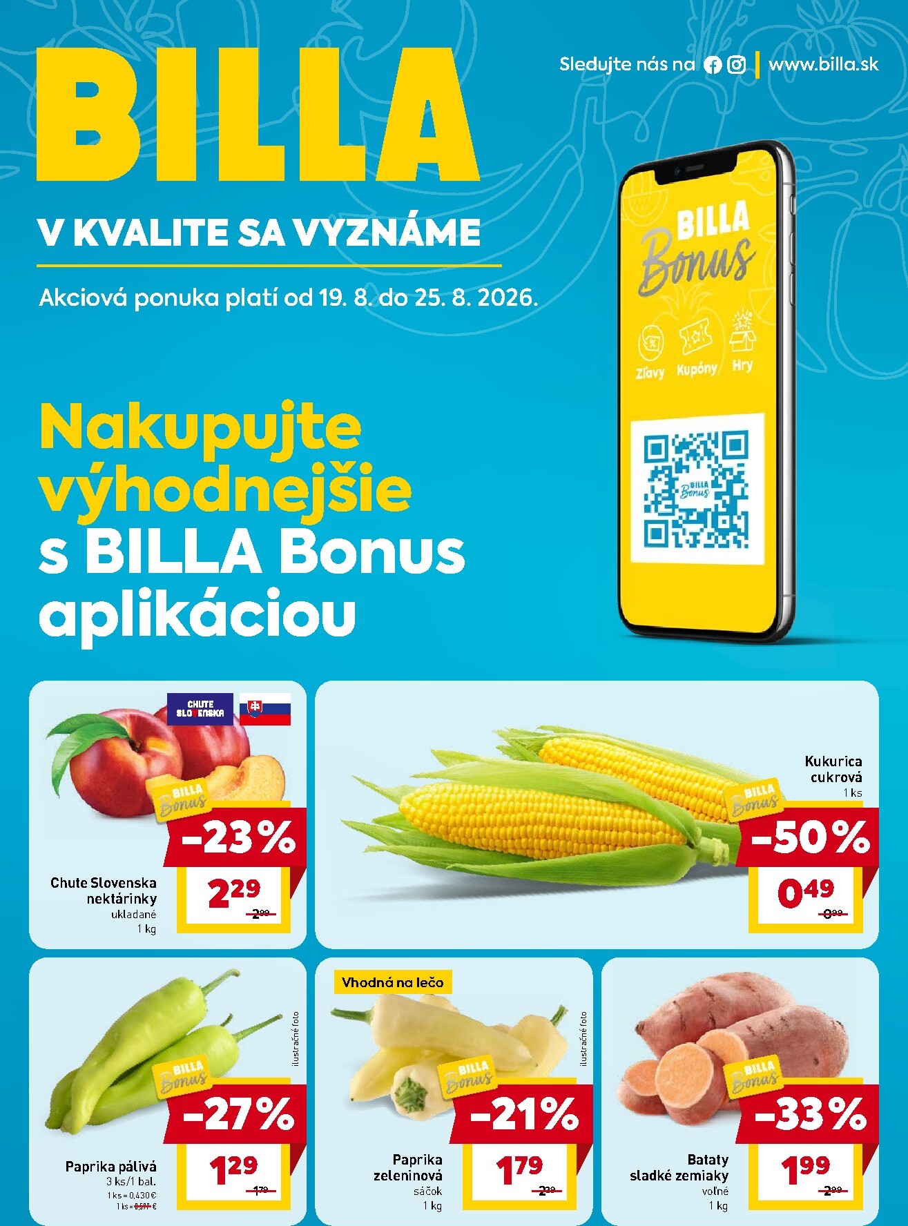 billa - Nový Billa - Bonus leták leták od stredy, 19.08.2026 do utorka, 25.08.2026