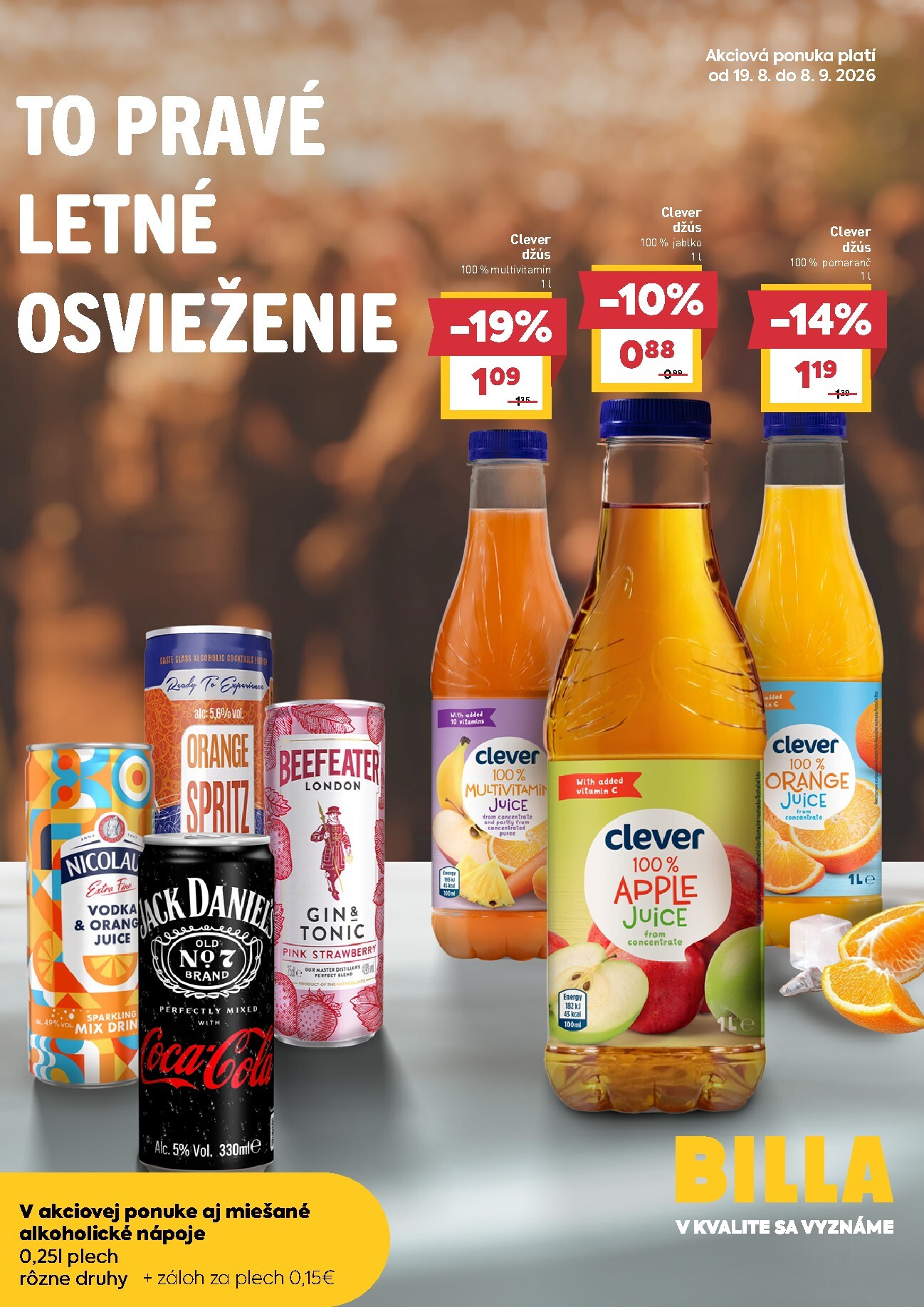 billa - Aktuálny Billa - Letné osvieženie leták od stredy, 19.08.2026 do utorka, 08.09.2026