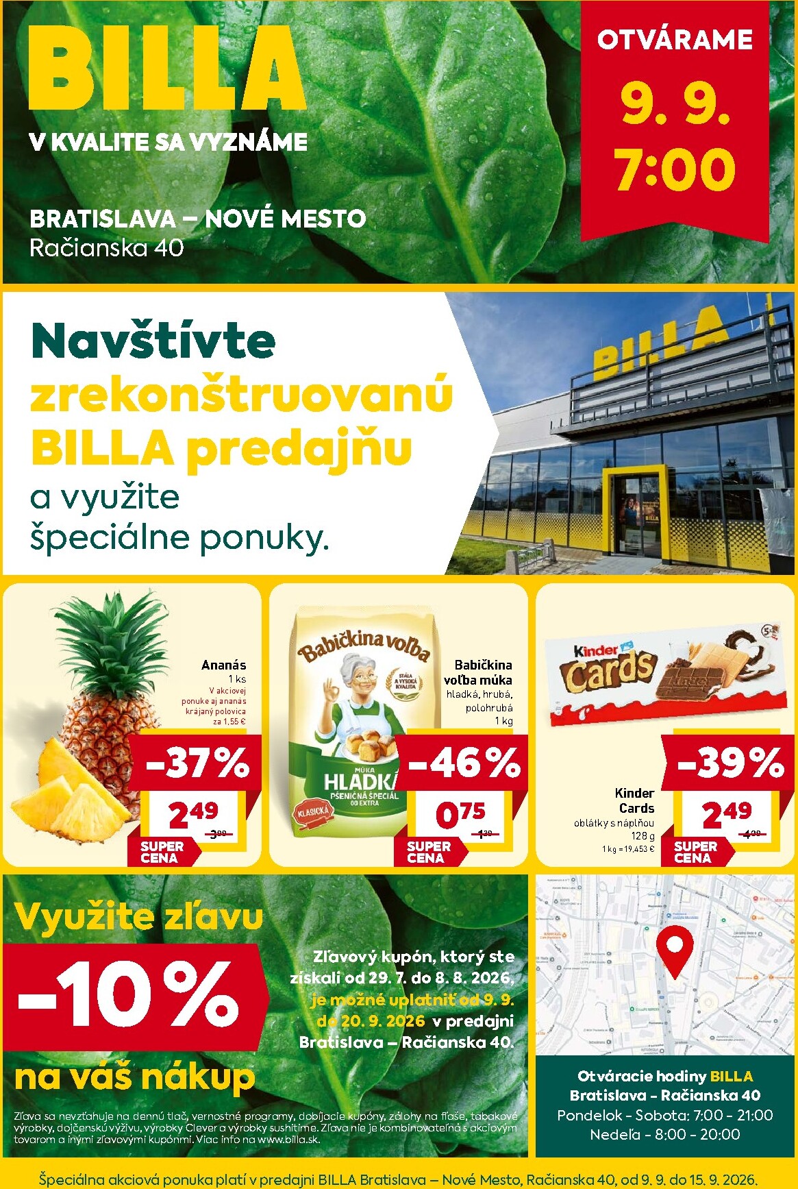 billa - Aktuálny Billa - Bratislava, Račianska leták od stredy, 09.09.2026 do utorka, 15.09.2026