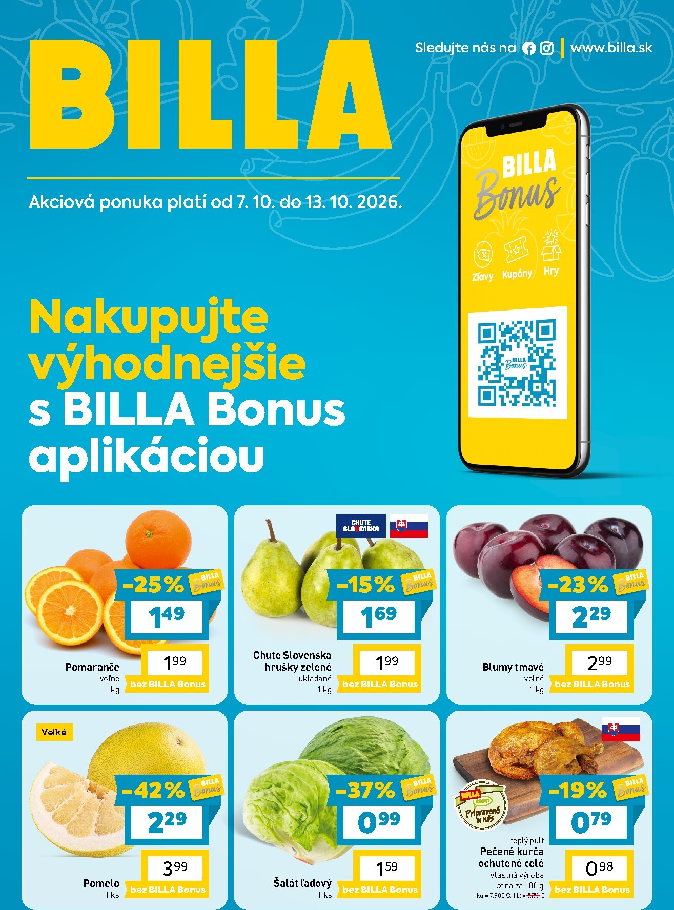 billa - Aktuálny Billa - Bonus leták leták od stredy, 07.10.2026 do utorka, 13.10.2026