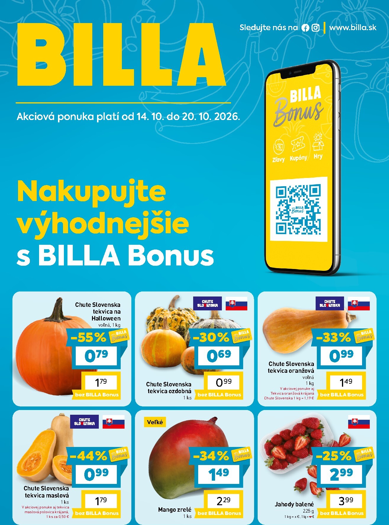 billa - Nový Billa - Bonus leták leták od stredy, 14.10.2026 do utorka, 20.10.2026
