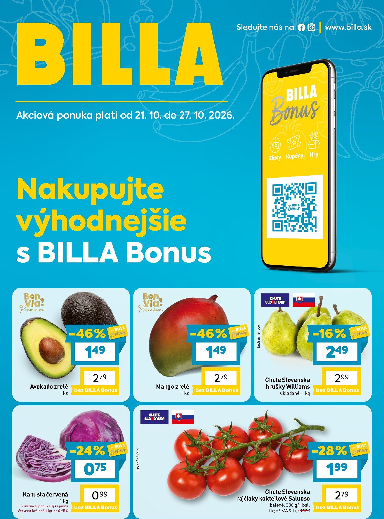 billa - Nový Billa - Bonus leták leták od stredy, 21.10.2026 do utorka, 27.10.2026