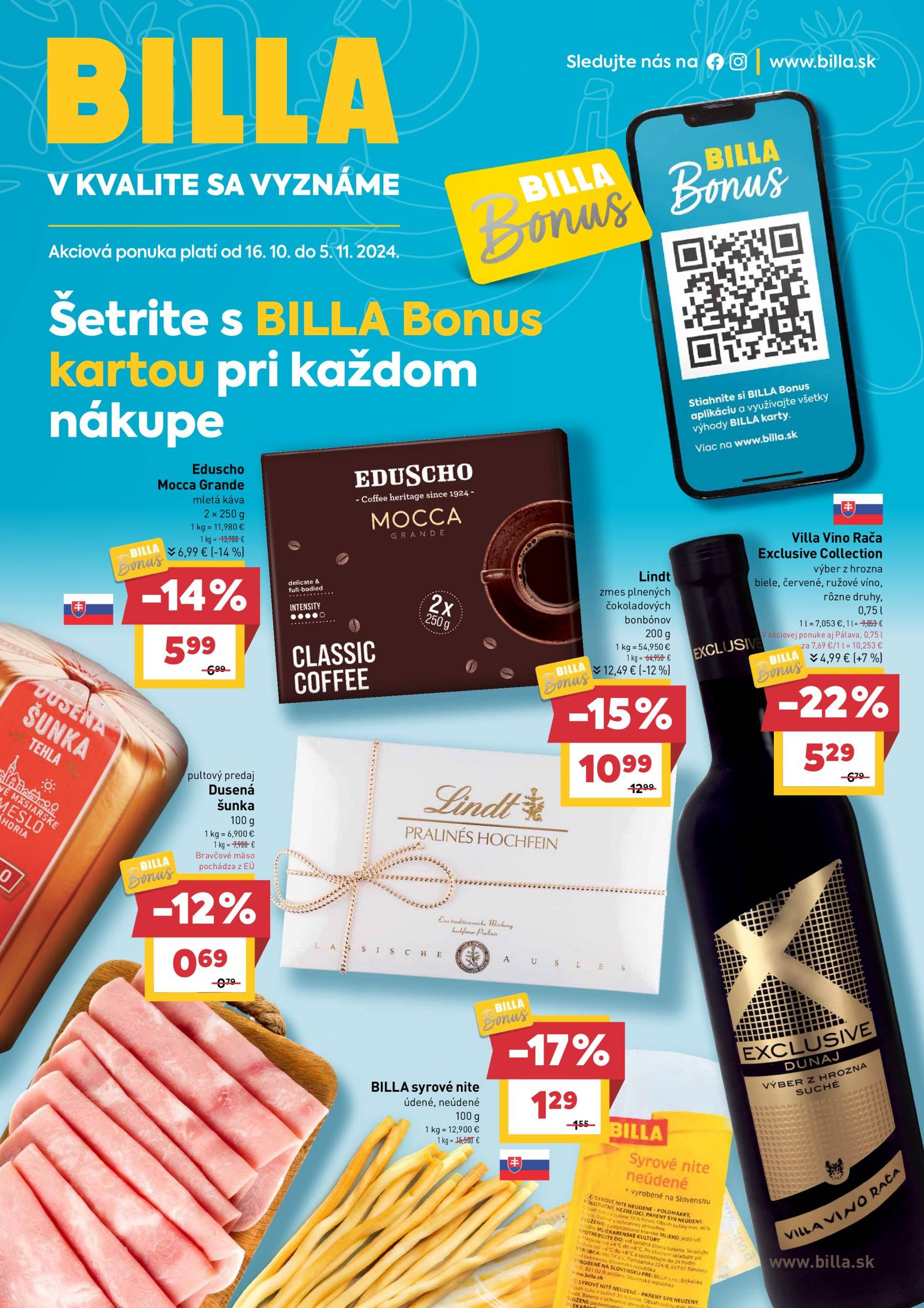 billa - Billa - Bonus leták platný od 16.10. - 05.11.