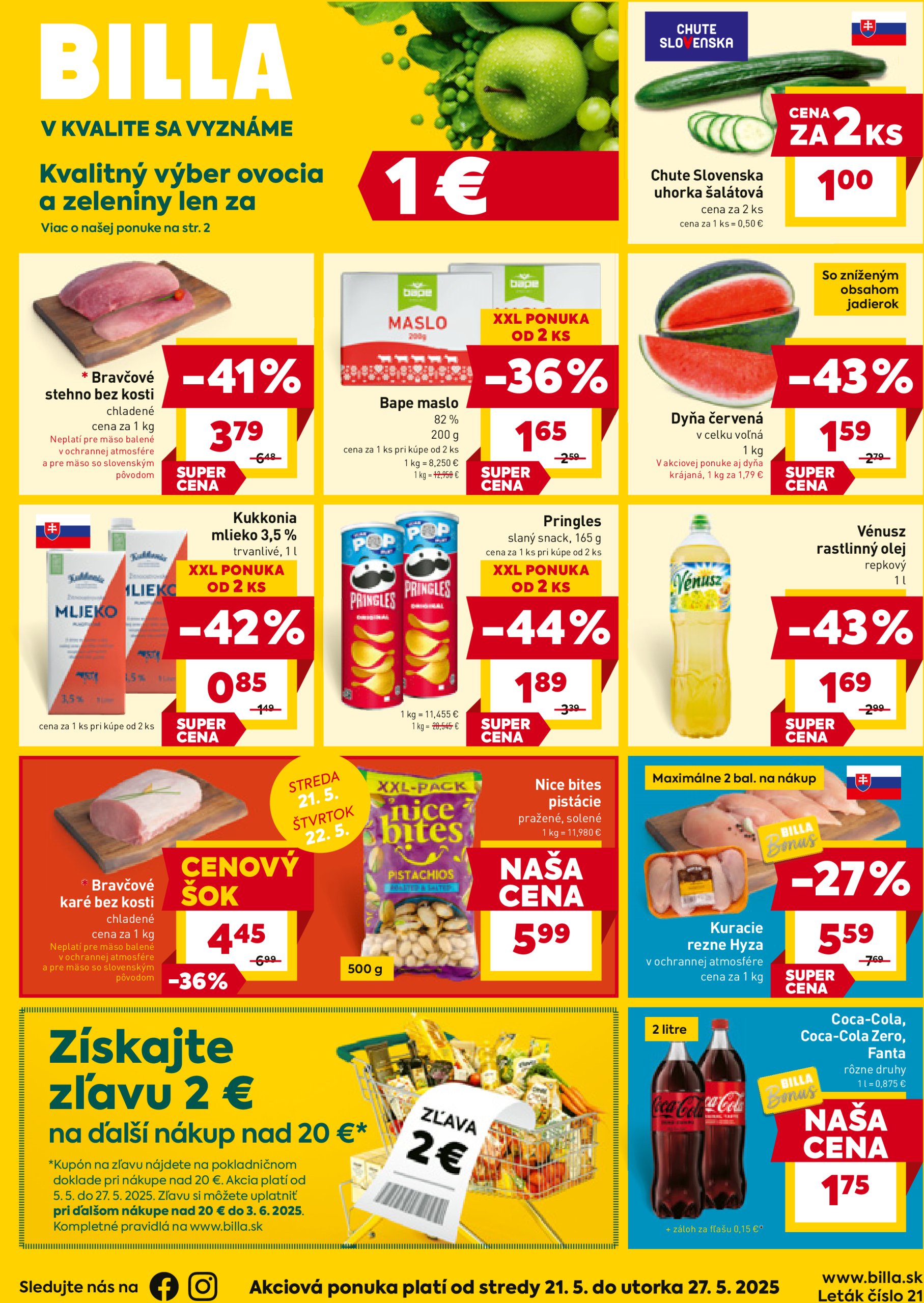 billa - Billa leták platný od 21.05. - 27.05. - page: 1