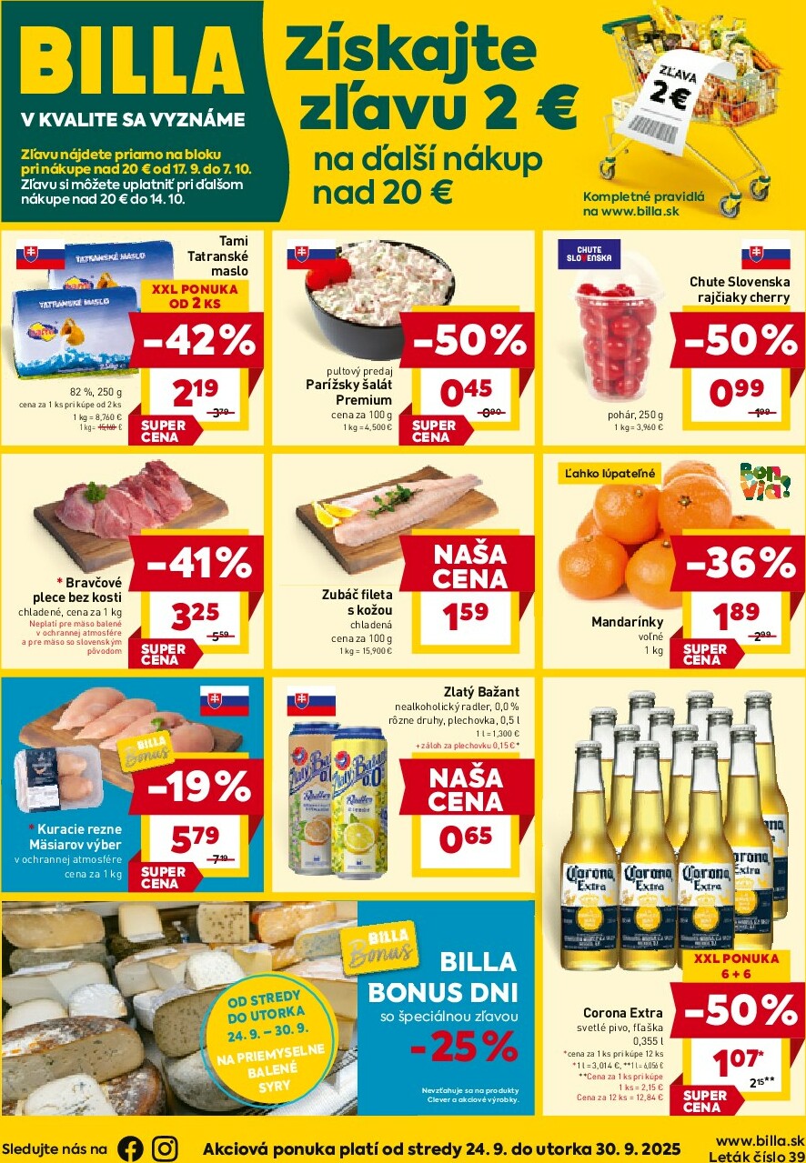 billa - Leták Billa platný od 24.09. do 30.09.